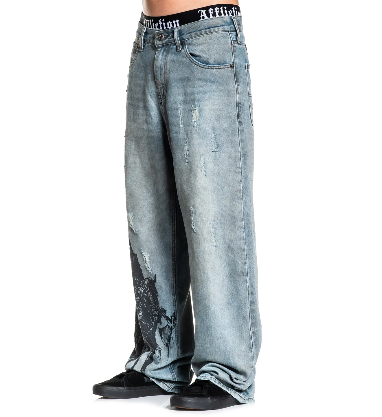 Wide Leg Black Night Denim