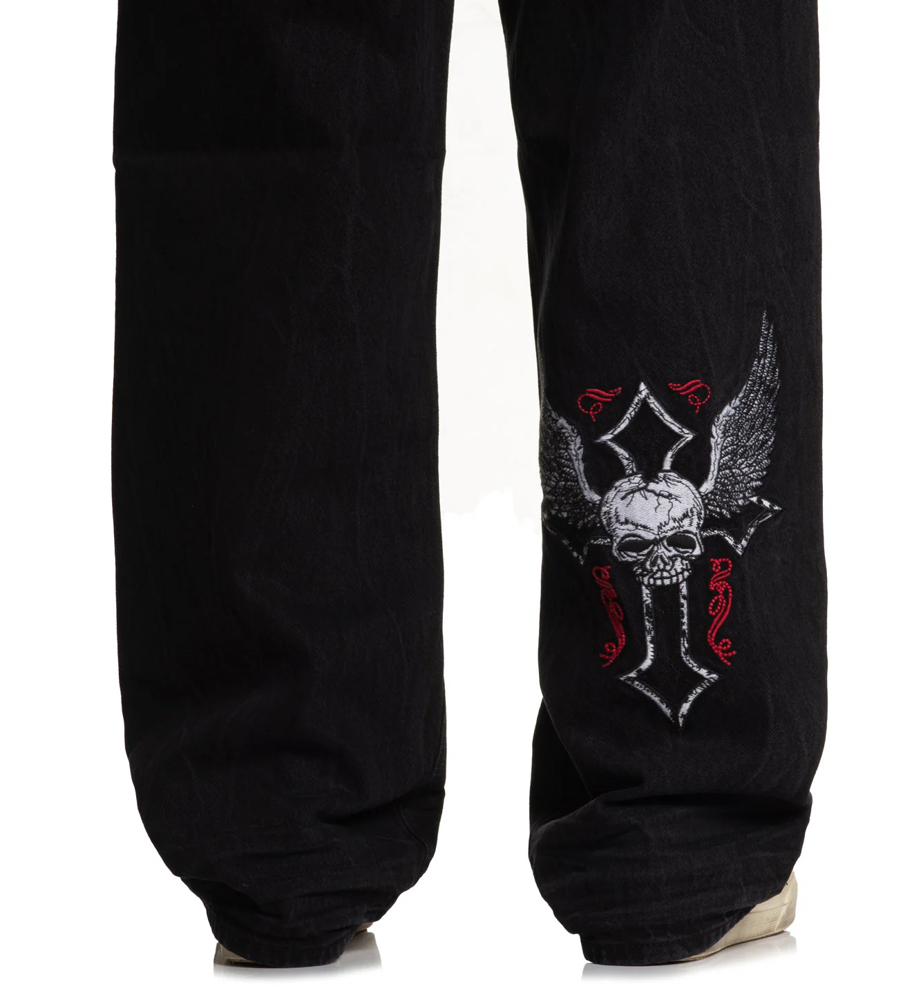 Wide Leg Live Fast Black Jeans