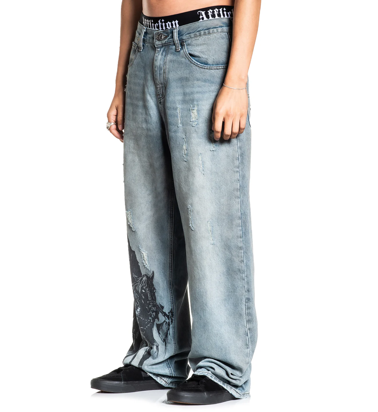 Wide Leg Black Night Denim