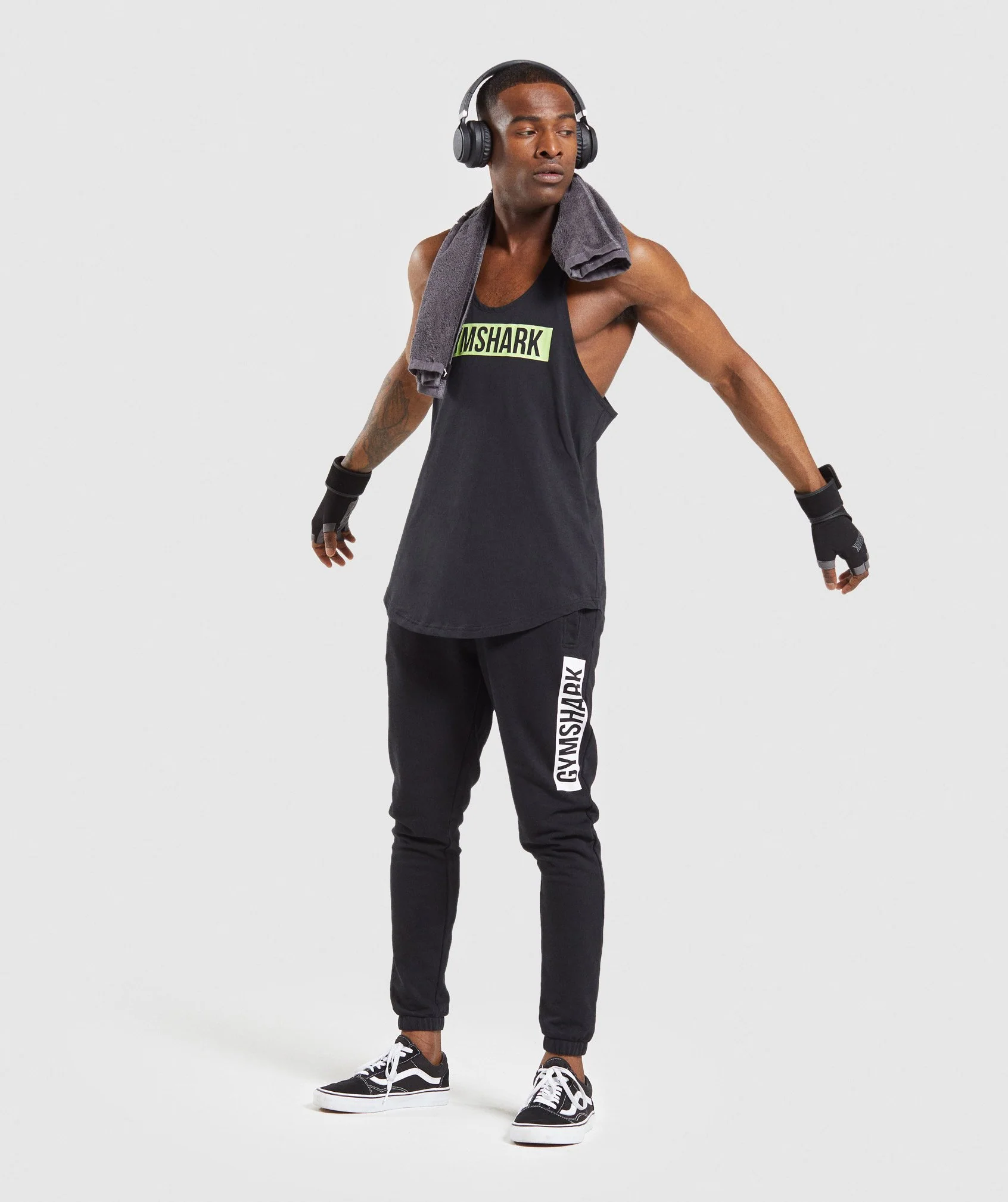 Gymshark Block Stringer - Black/Lime