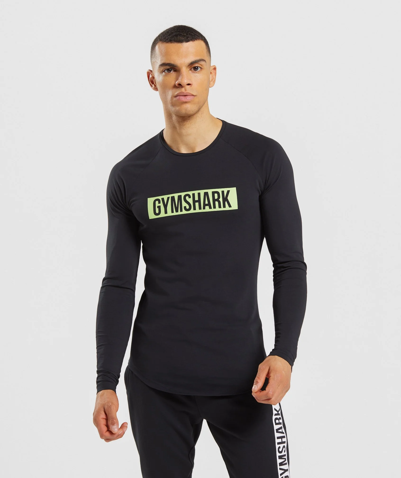 Gymshark Block Long Sleeve T-Shirt - Black/Lime