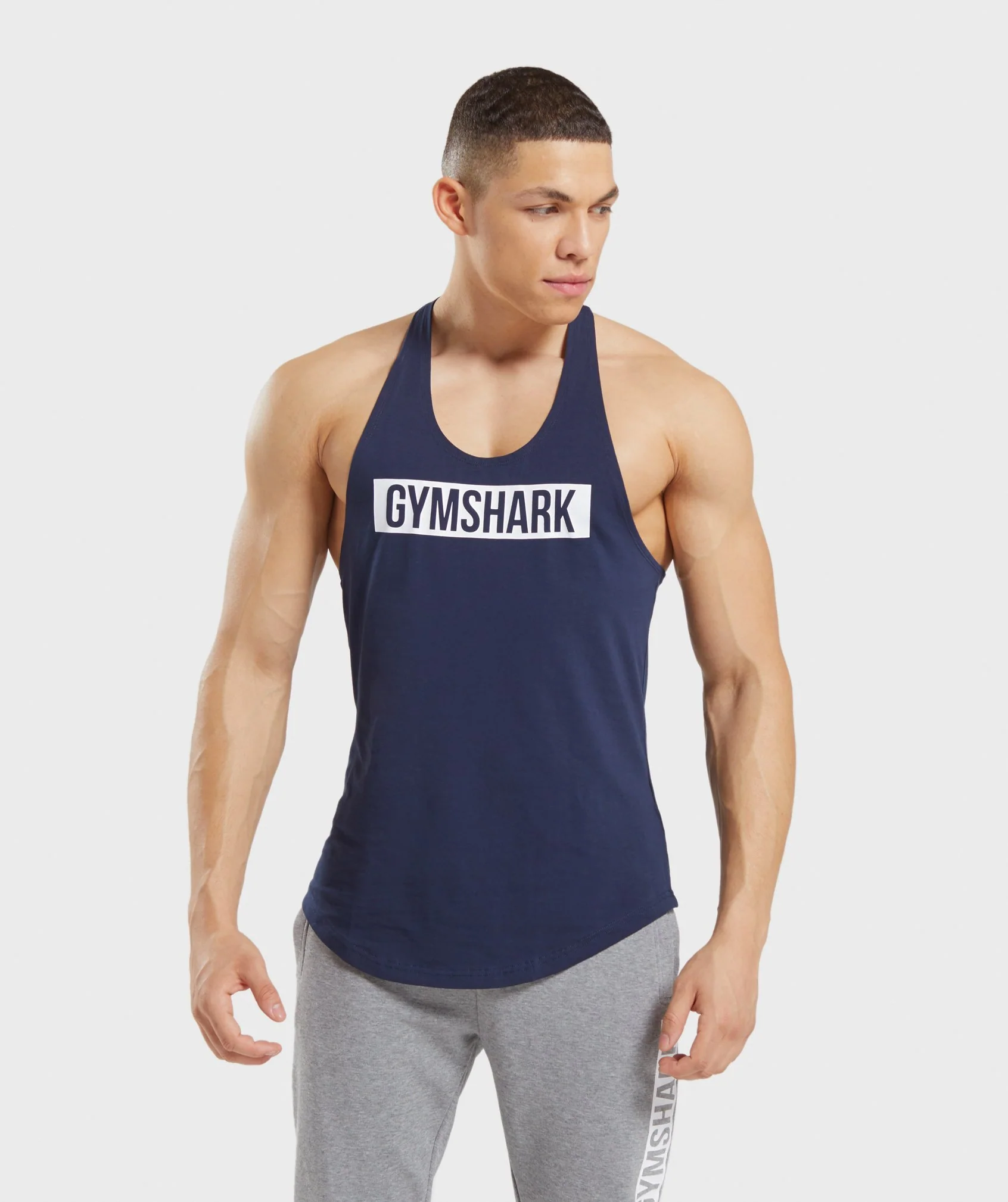 Gymshark Block Stringer - Dark Blue/White