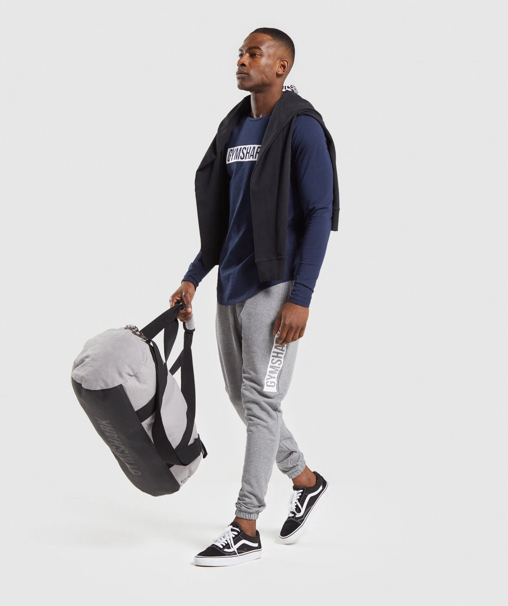 Gymshark Block Long Sleeve T-Shirt - Dark Blue/White