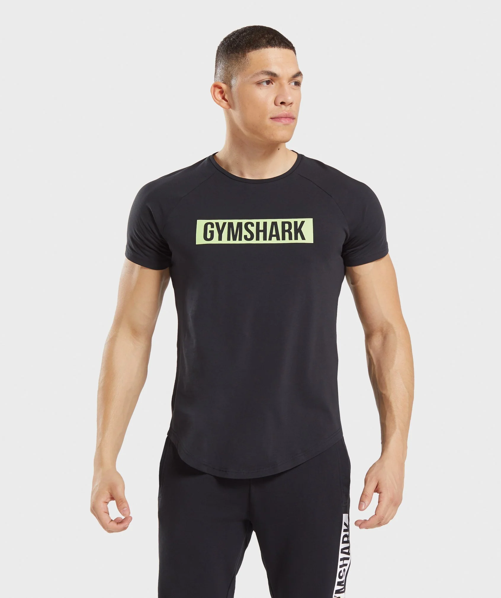 Gymshark Block T-Shirt - Black/Lime