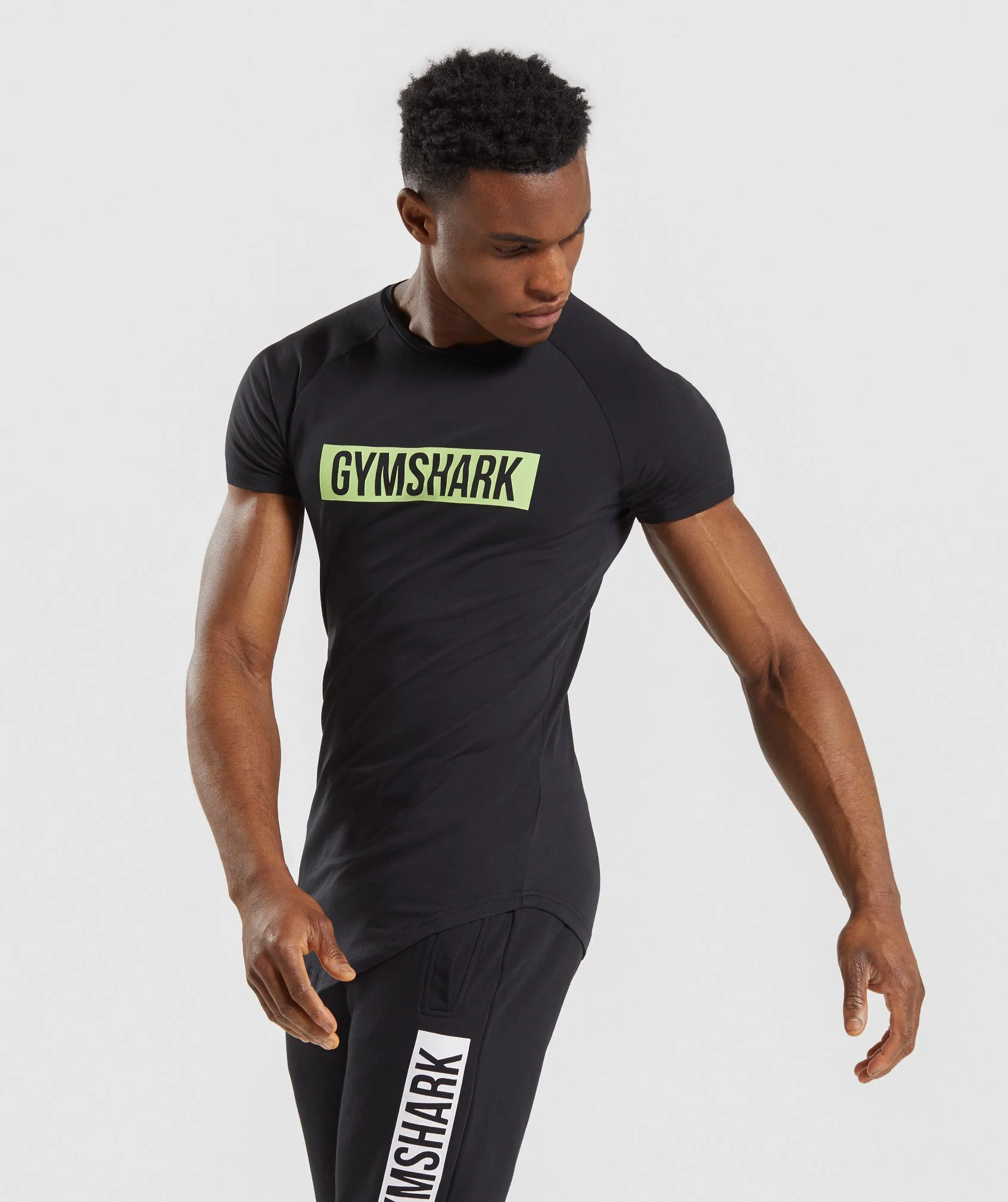 Gymshark Block T-Shirt - Black/Lime