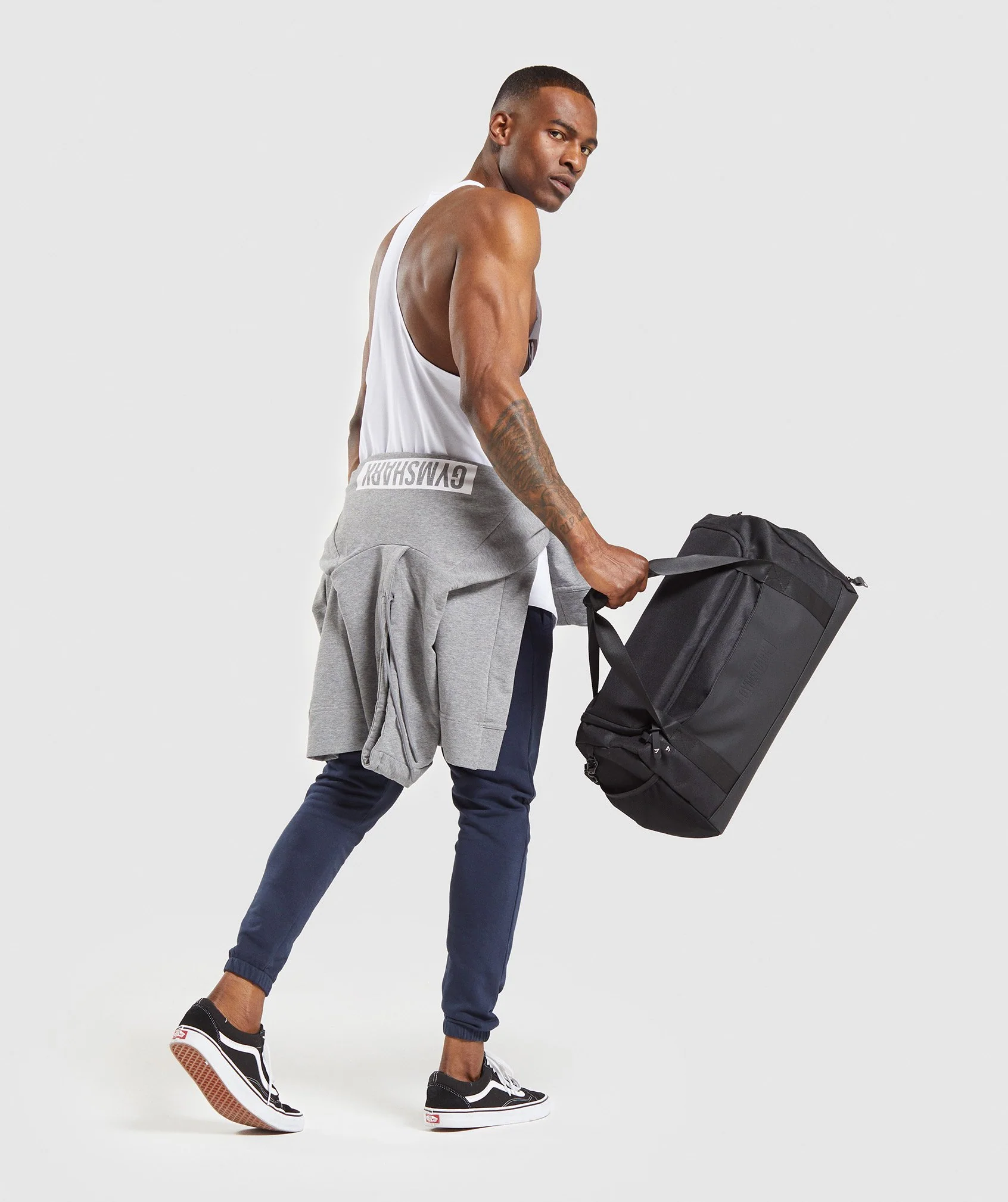 Gymshark Block Stringer - White/Black