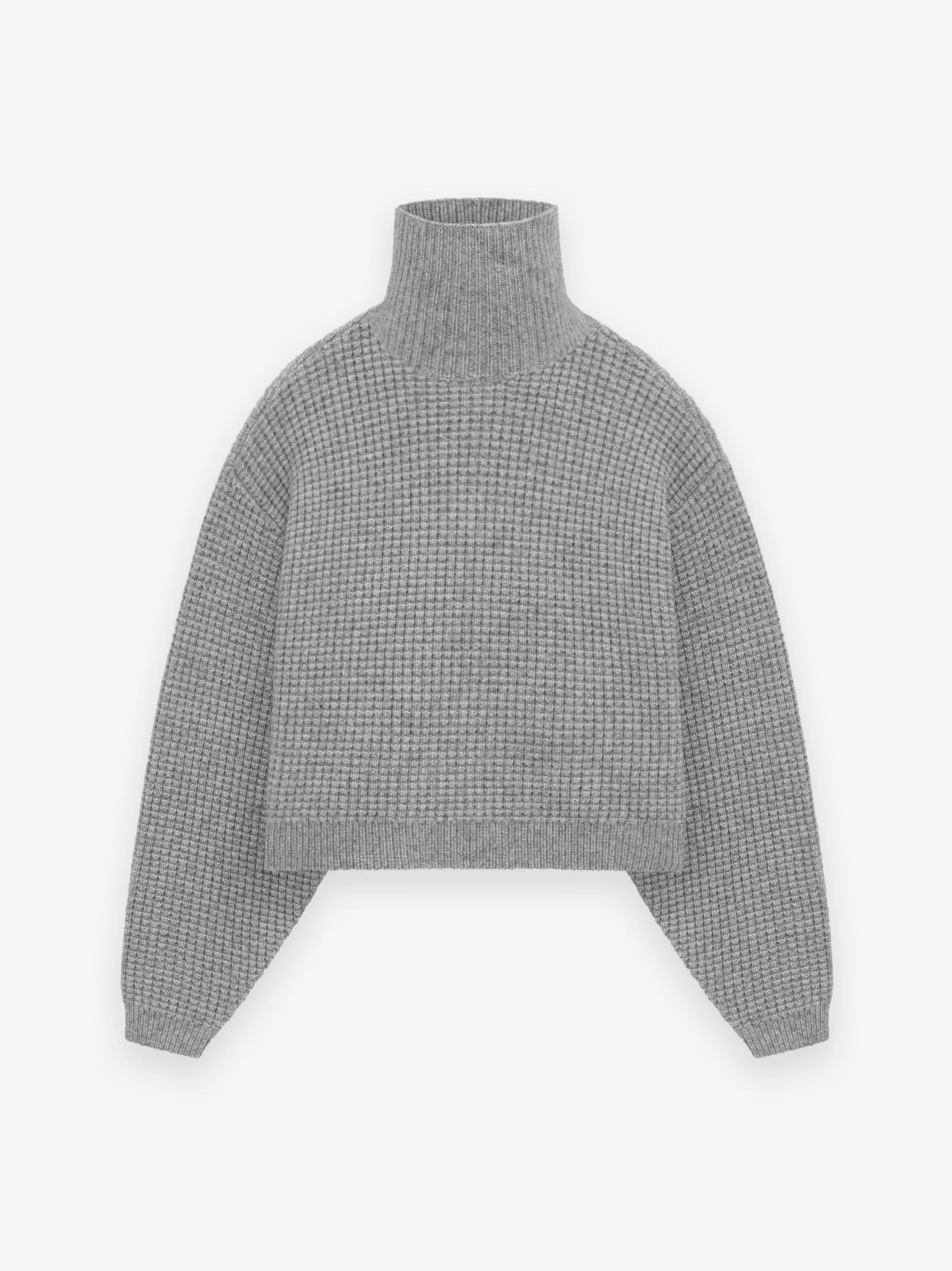 Womens Heavy Waffle Cropped Turtleneck