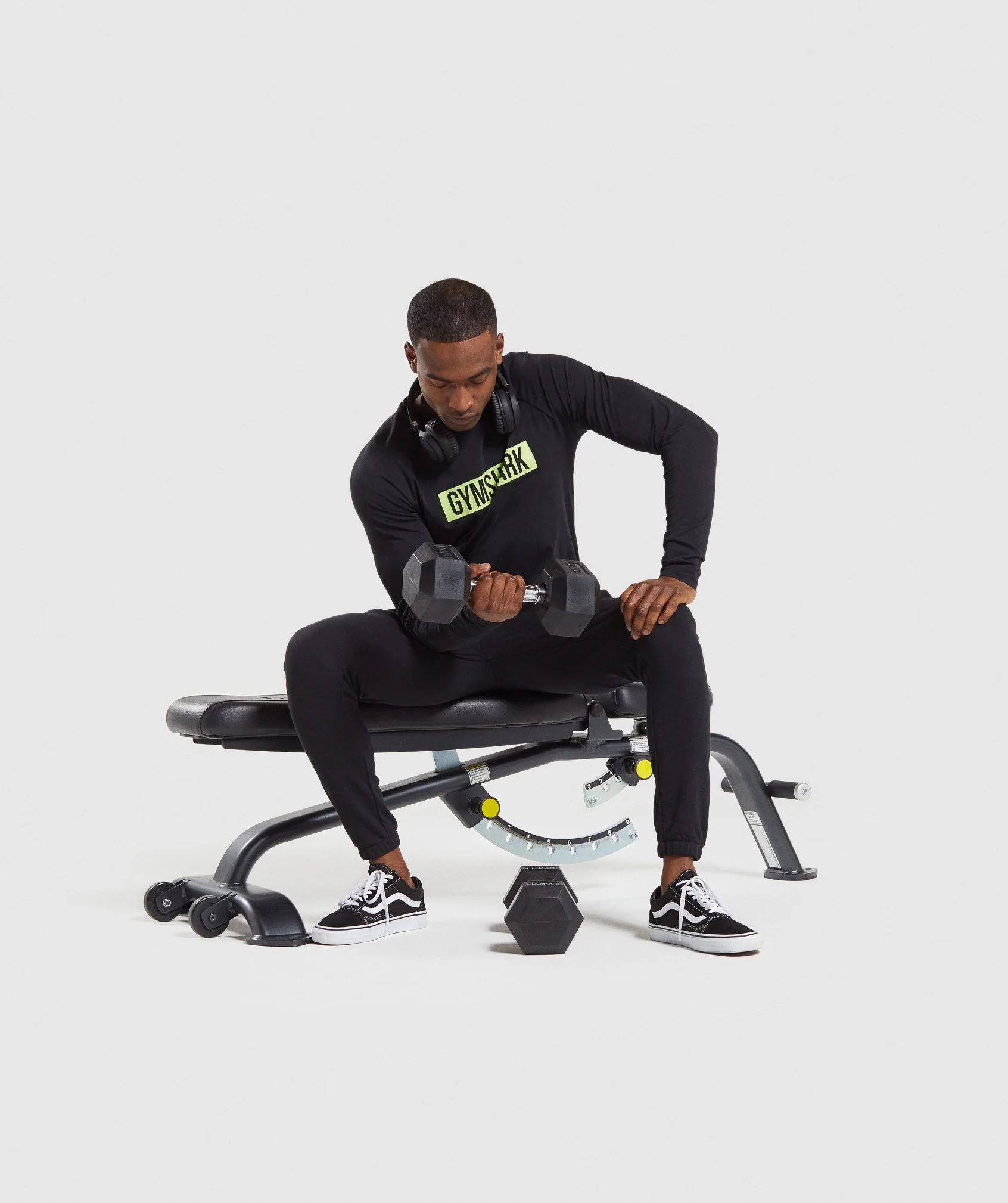 Gymshark Block Long Sleeve T-Shirt - Black/Lime