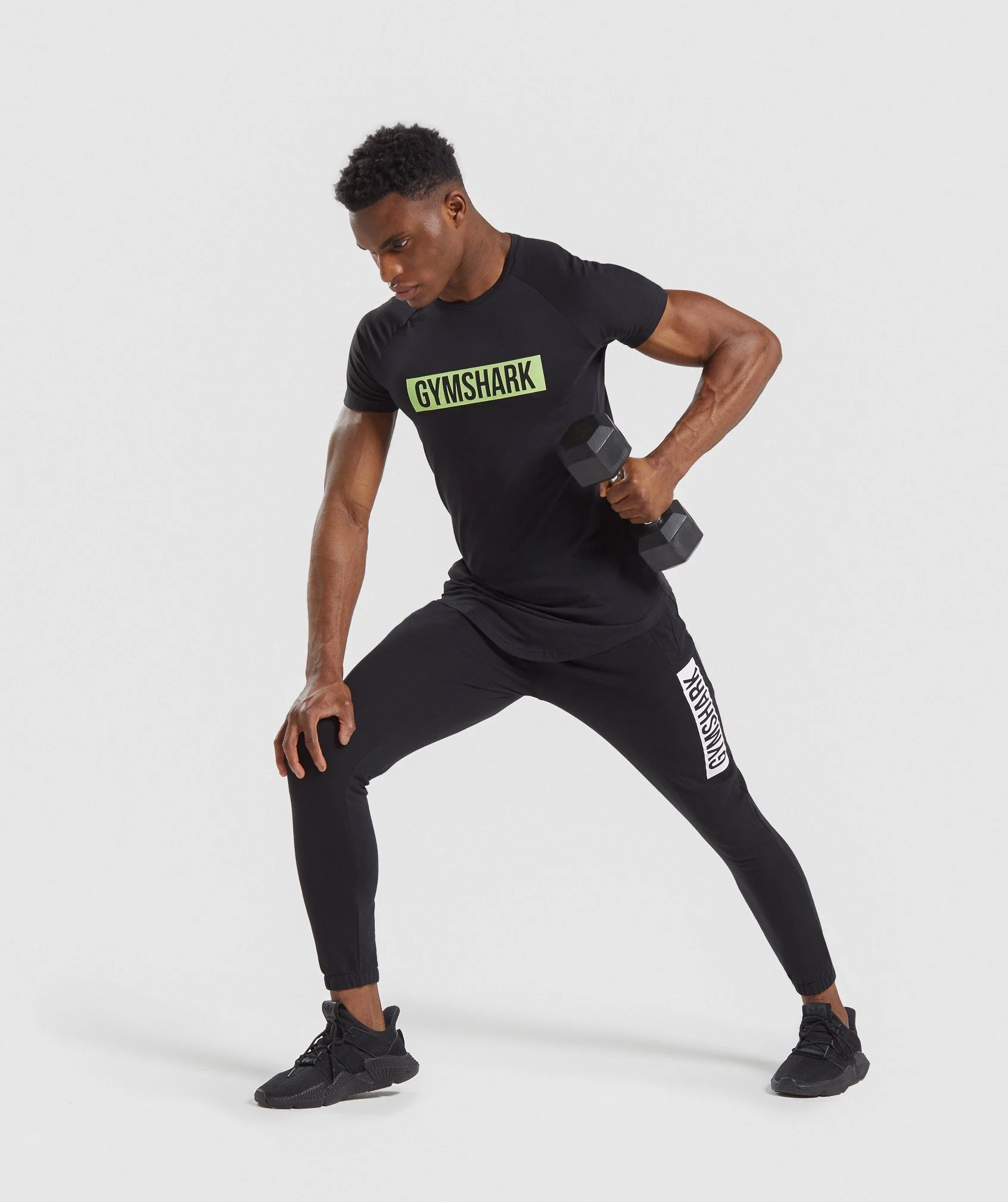 Gymshark Block T-Shirt - Black/Lime