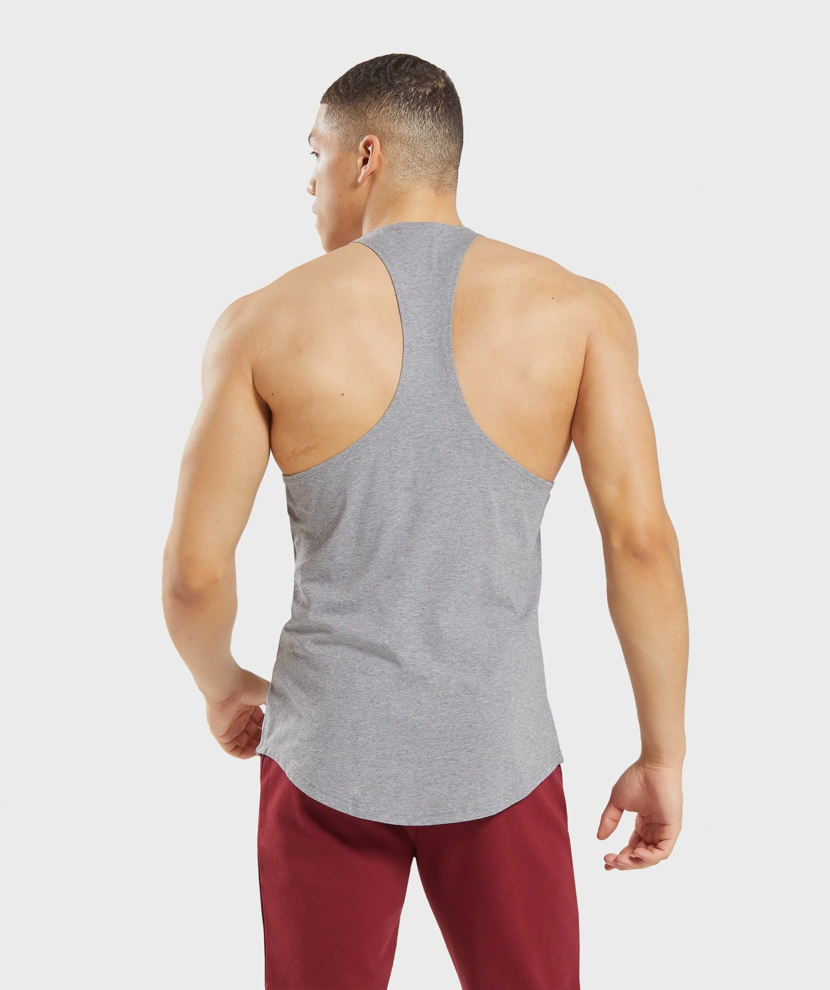 Gymshark Block Stringer - Grey Marl/White