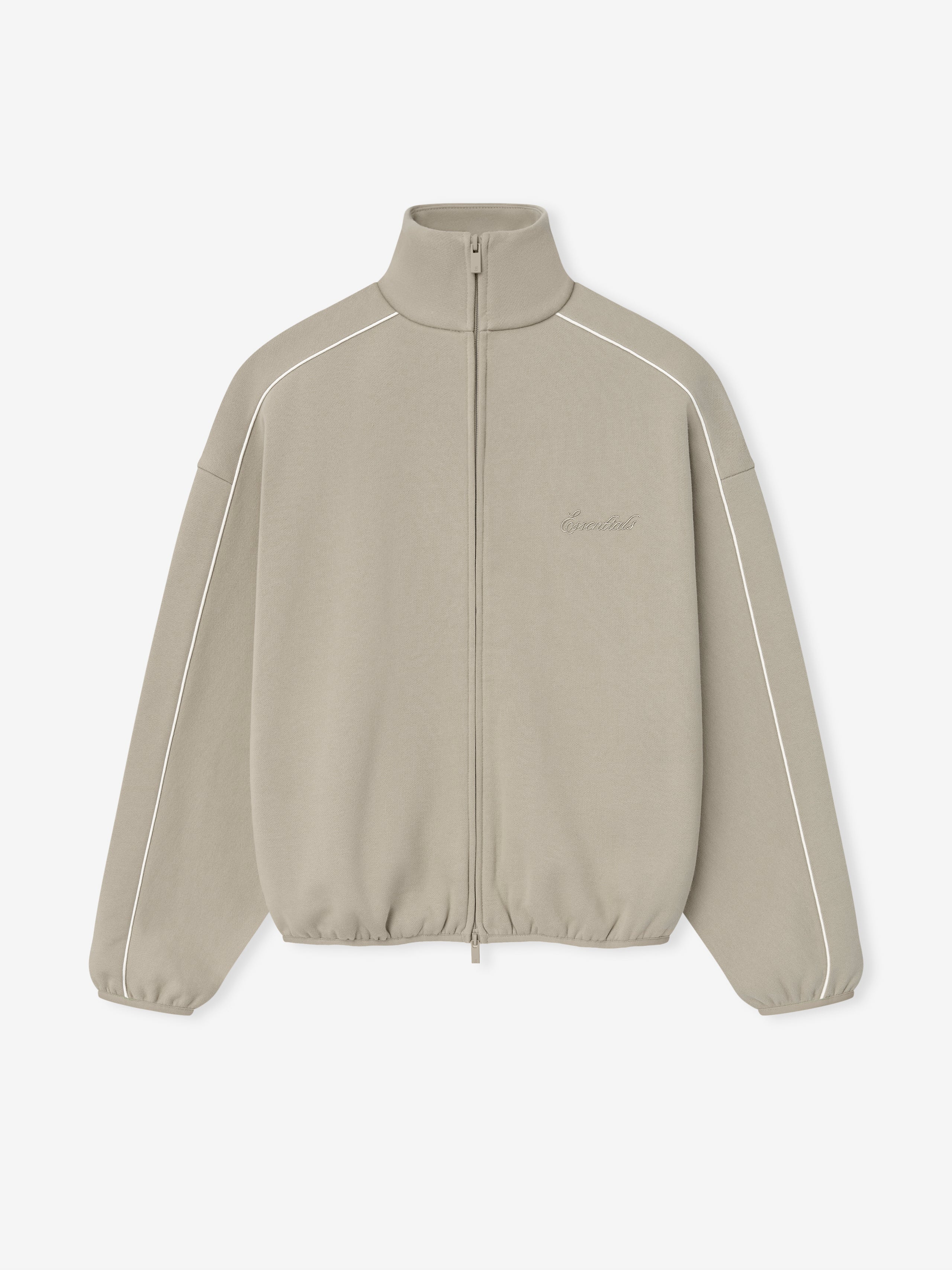 Modern Fleece Track Jacket With Piping