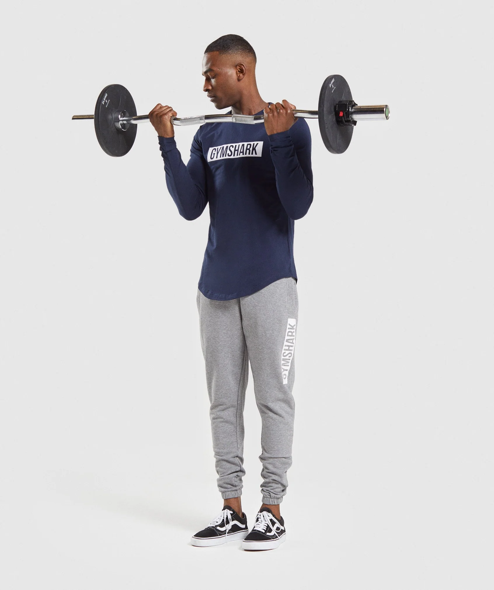 Gymshark Block Long Sleeve T-Shirt - Dark Blue/White
