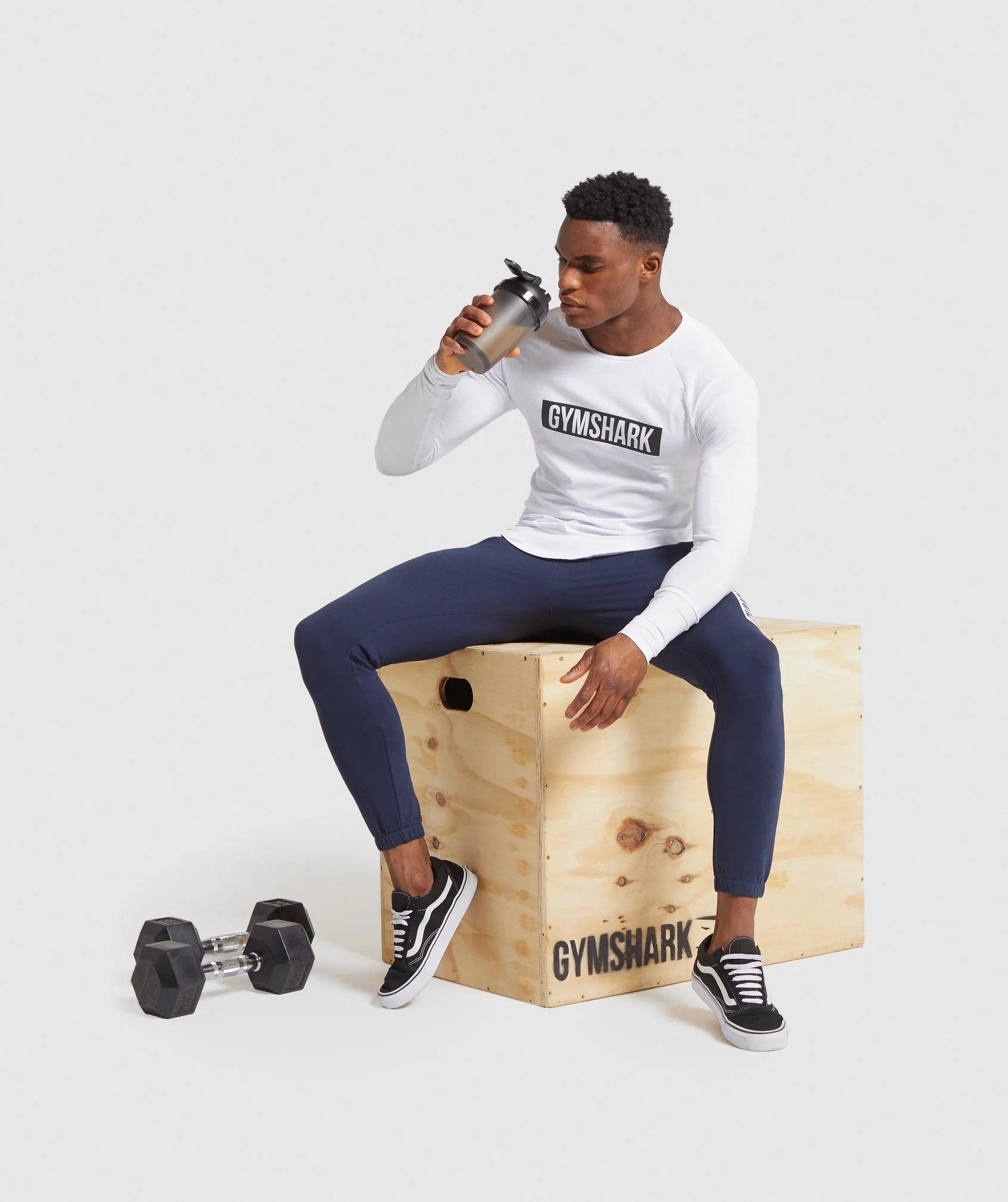 Gymshark Block Long Sleeve T-Shirt - White