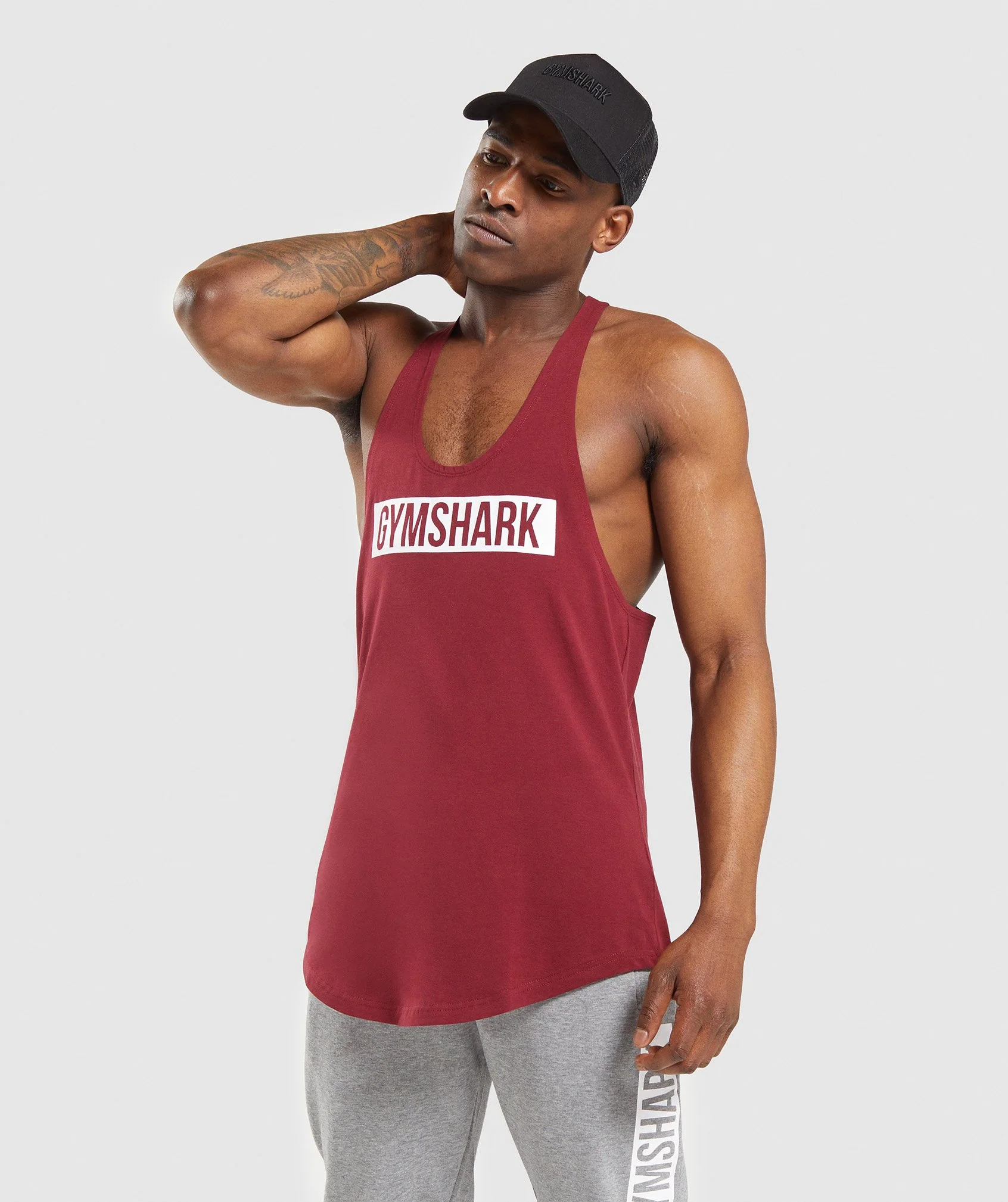 Gymshark Block Stringer - Claret/White