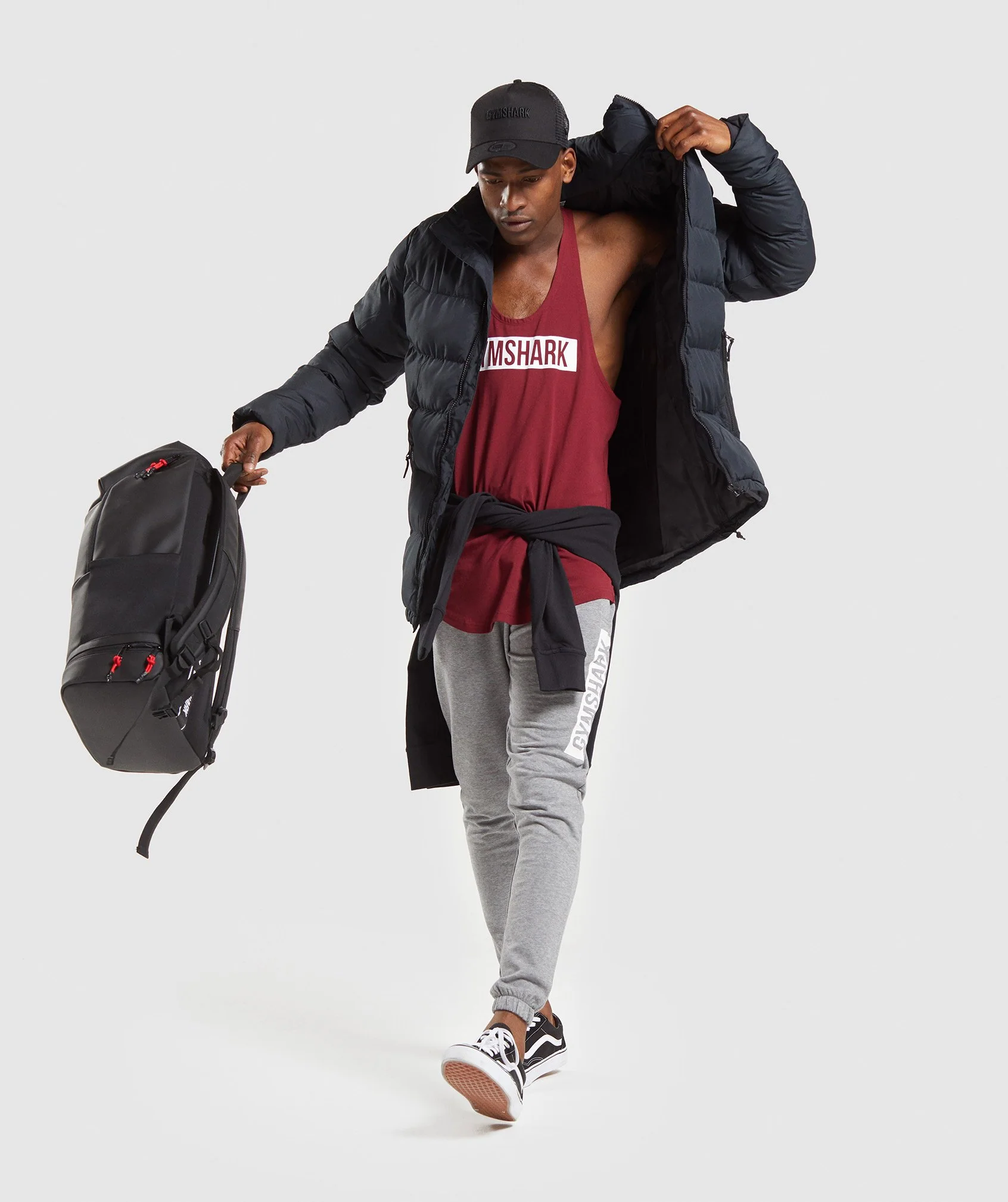 Gymshark Block Stringer - Claret/White