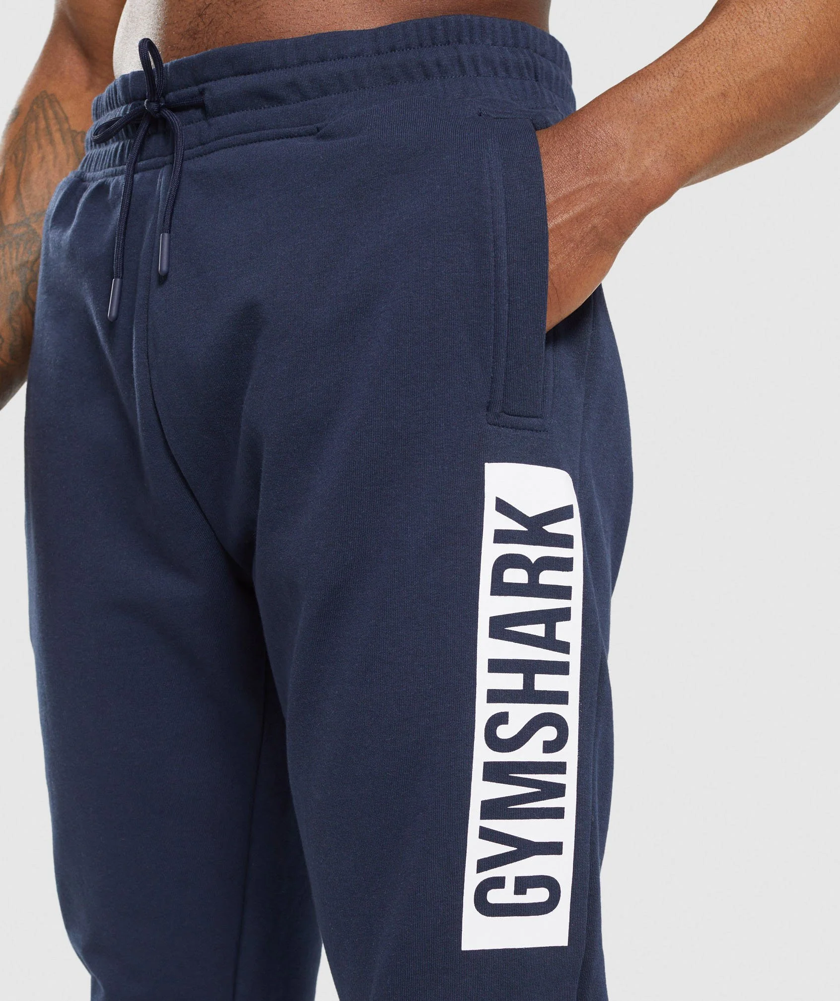 Gymshark Block Joggers - Dark Blue/White