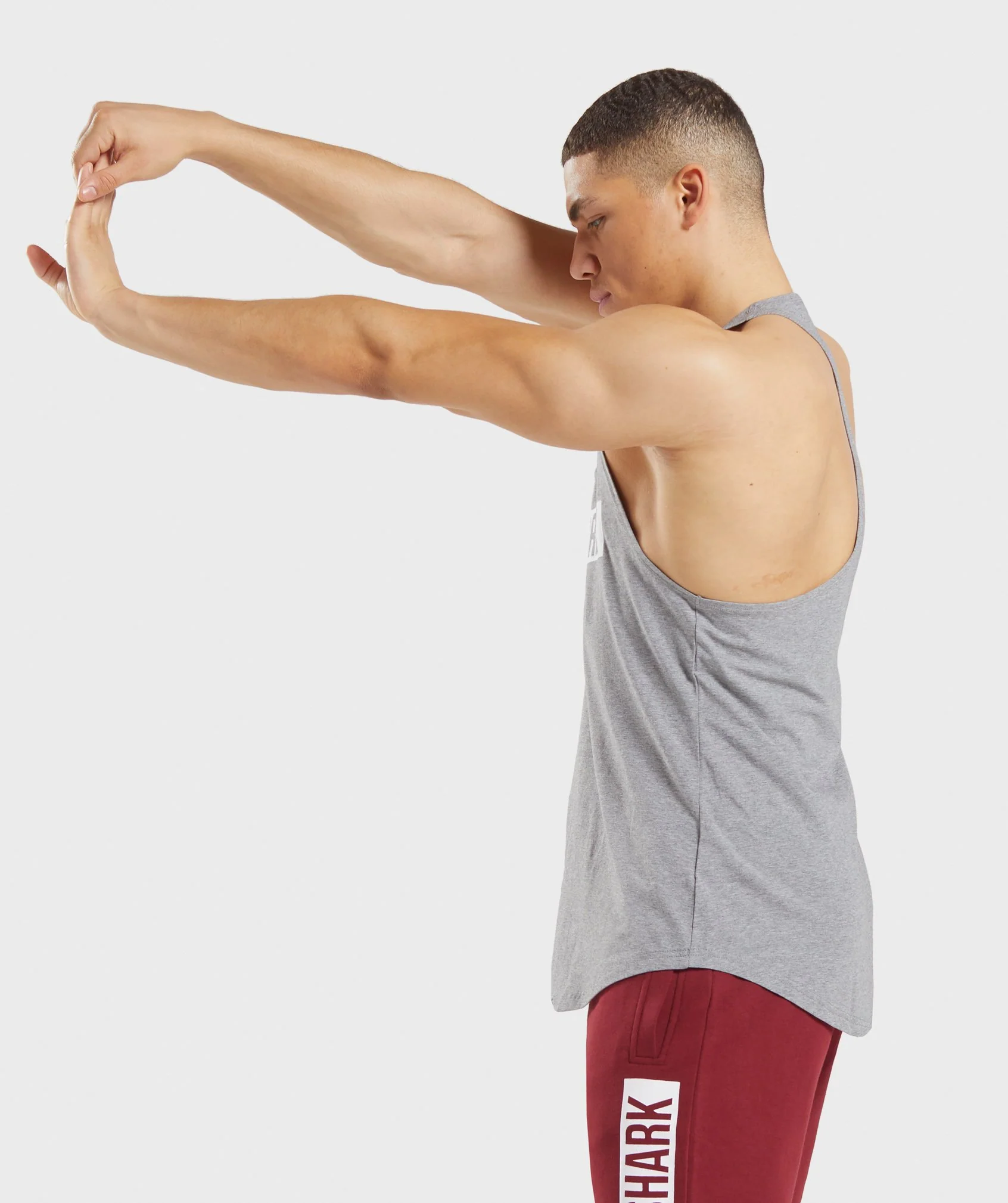 Gymshark Block Stringer - Grey Marl/White