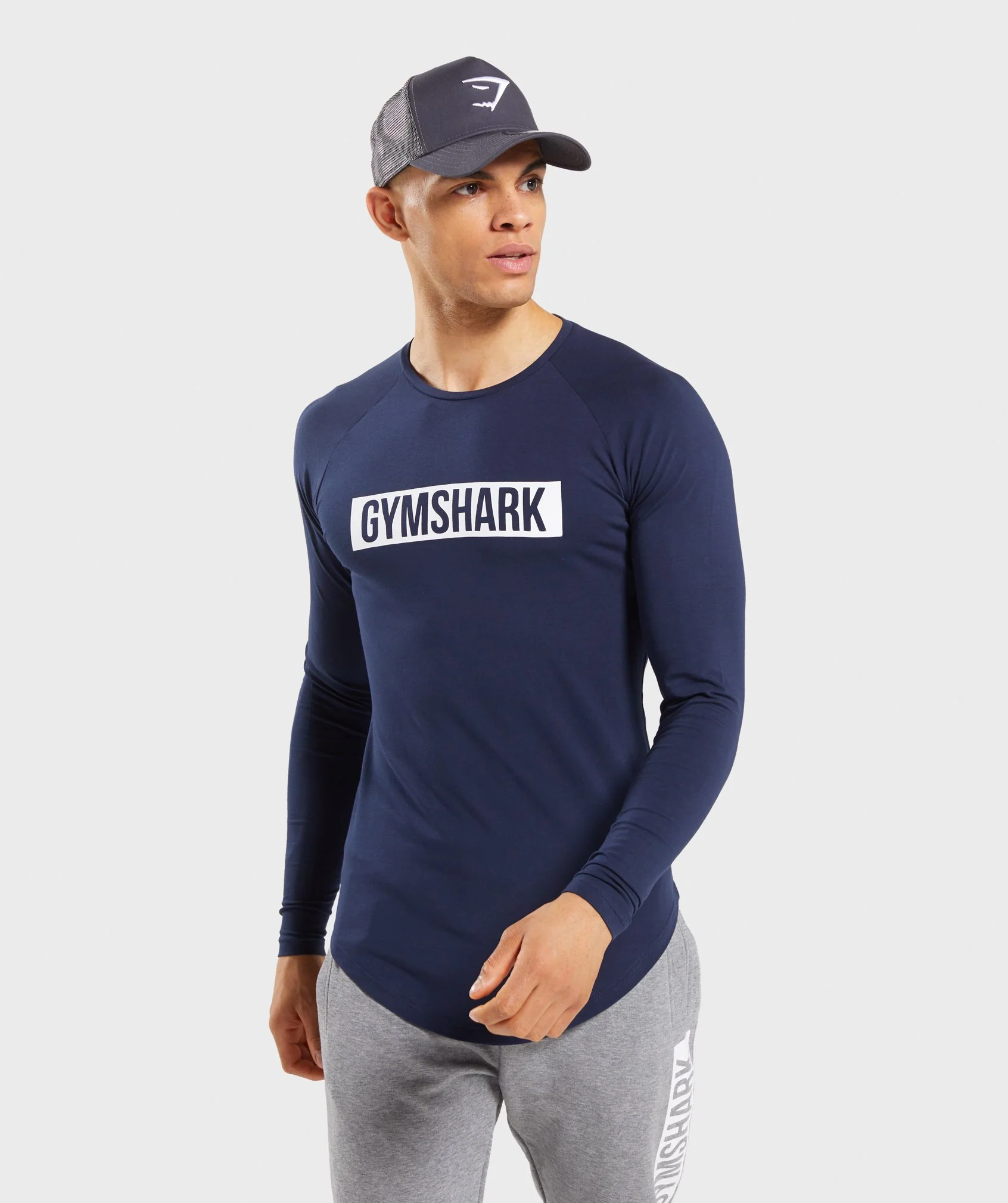 Gymshark Block Long Sleeve T-Shirt - Dark Blue