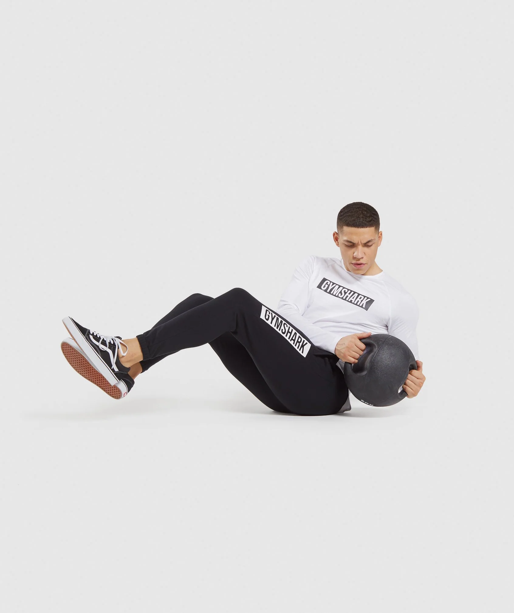 Gymshark Block Long Sleeve T-Shirt - White/Black