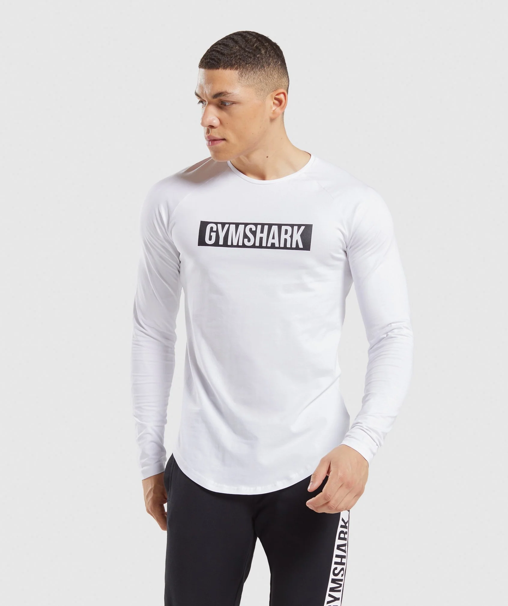 Gymshark Block Long Sleeve T-Shirt - White/Black