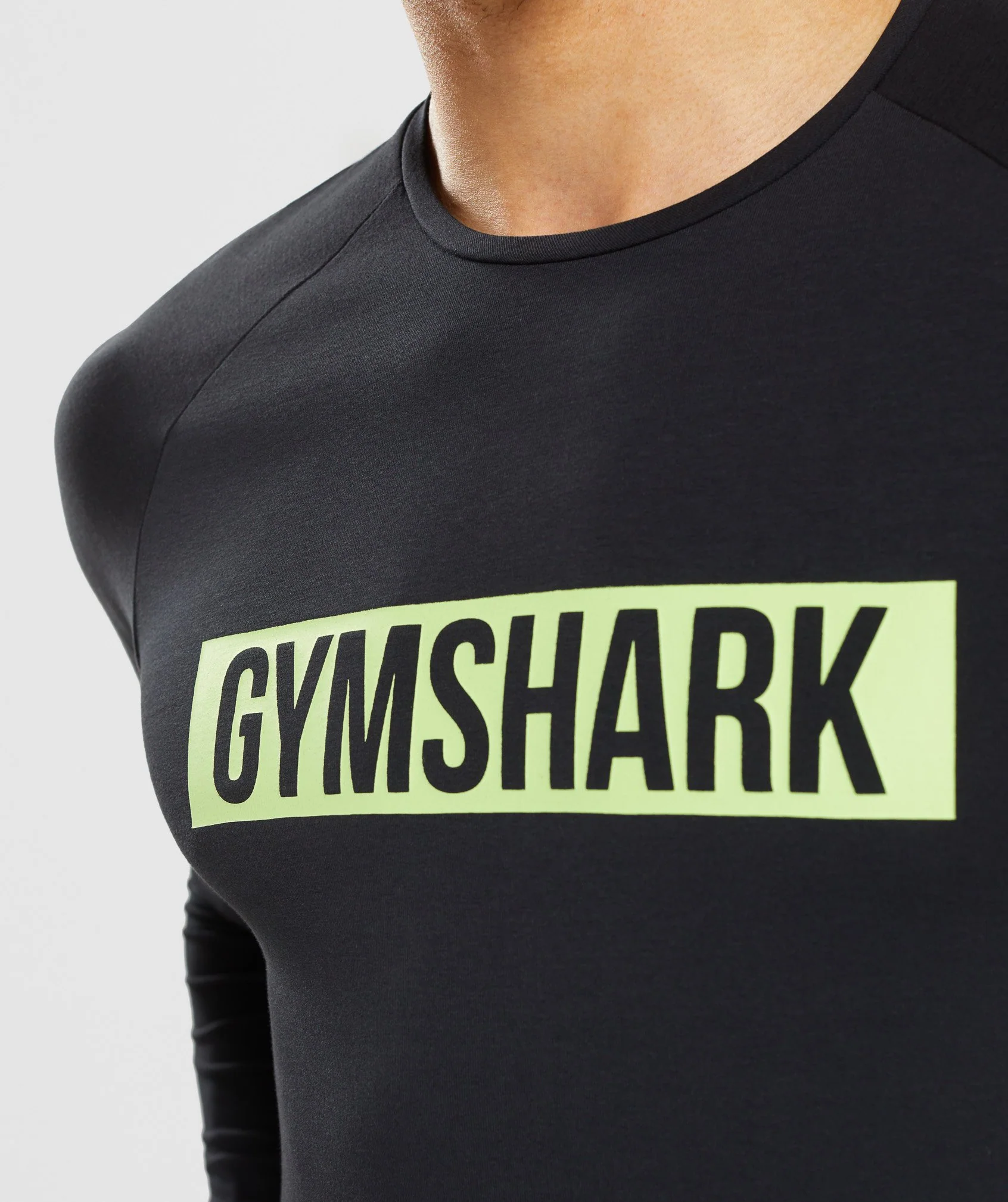 Gymshark Block Long Sleeve T-Shirt - Black/Lime