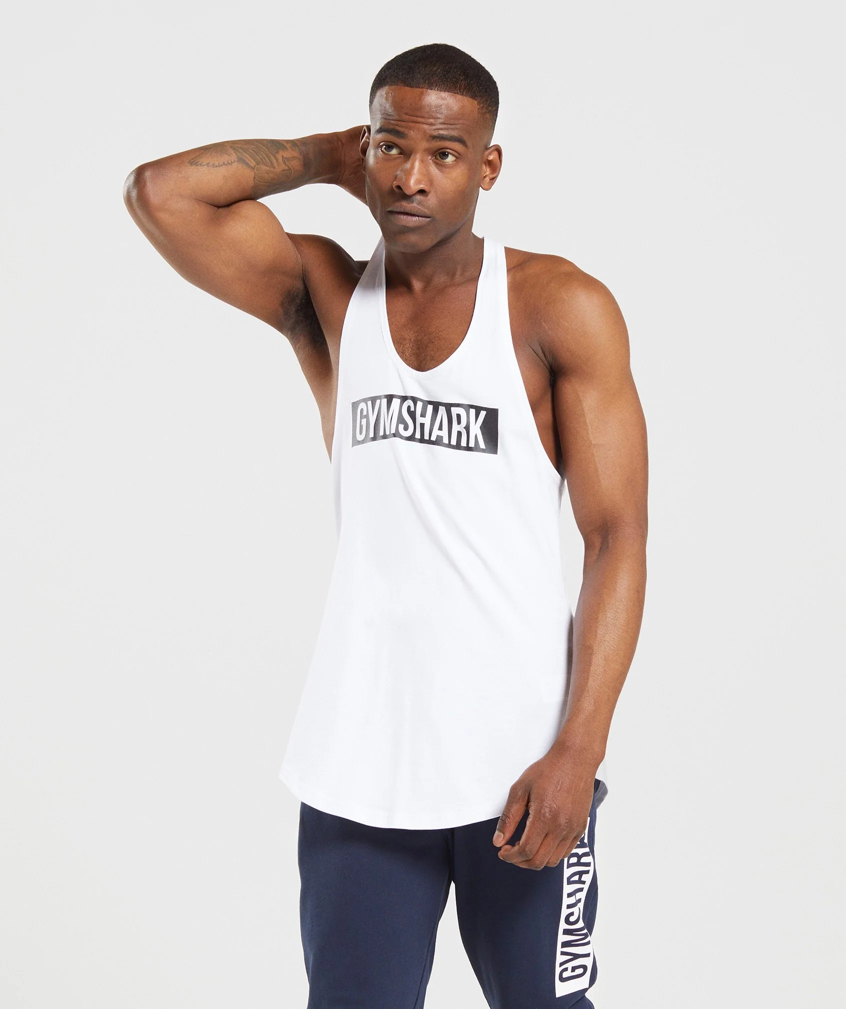 Gymshark Block Stringer - White/Black