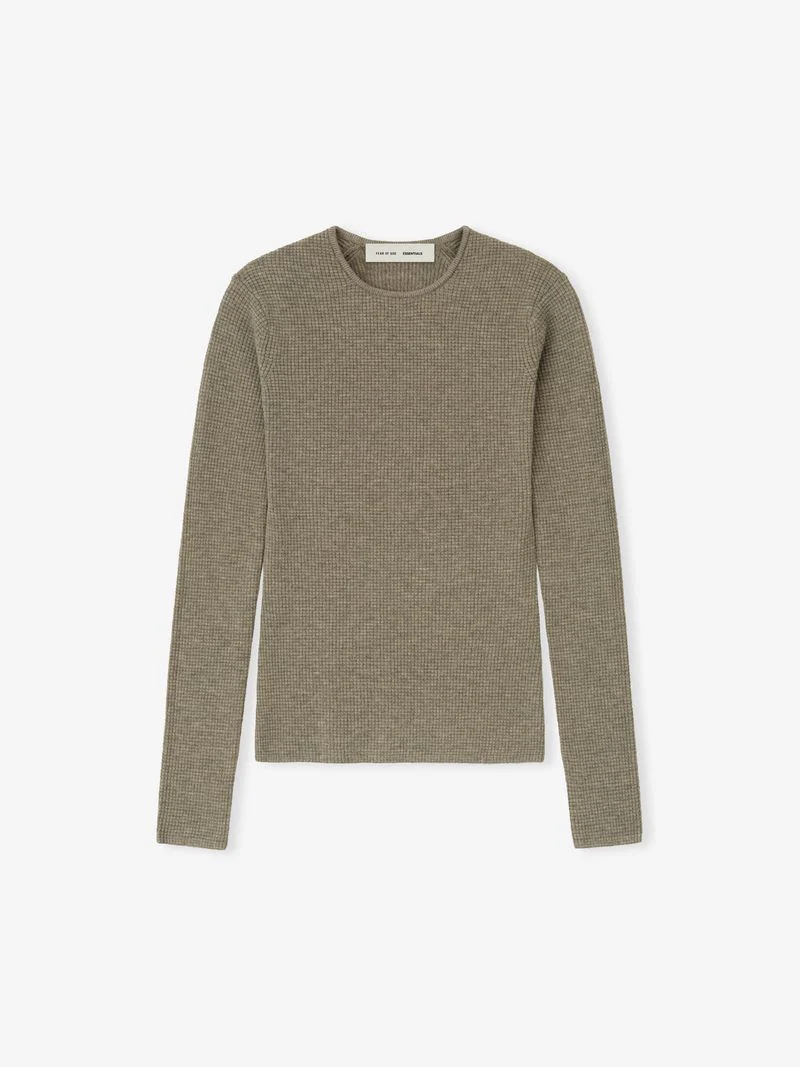 Womens Waffle Long Sleeve Top