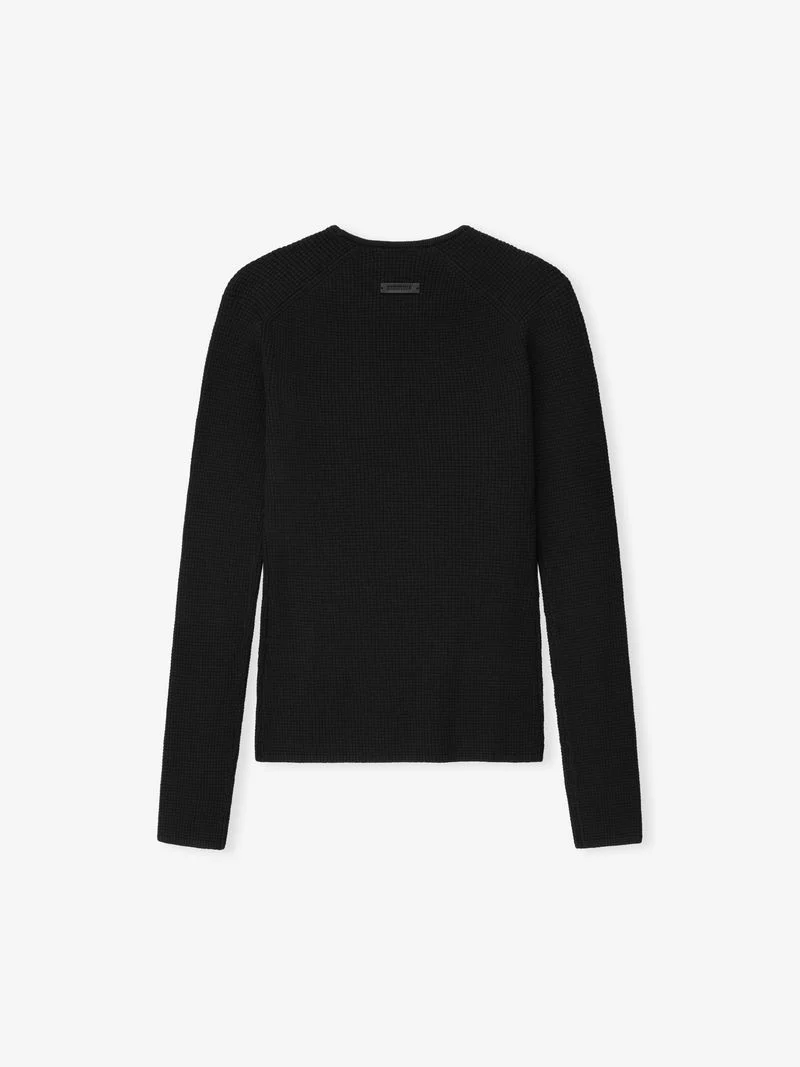 Womens Waffle Long Sleeve Top