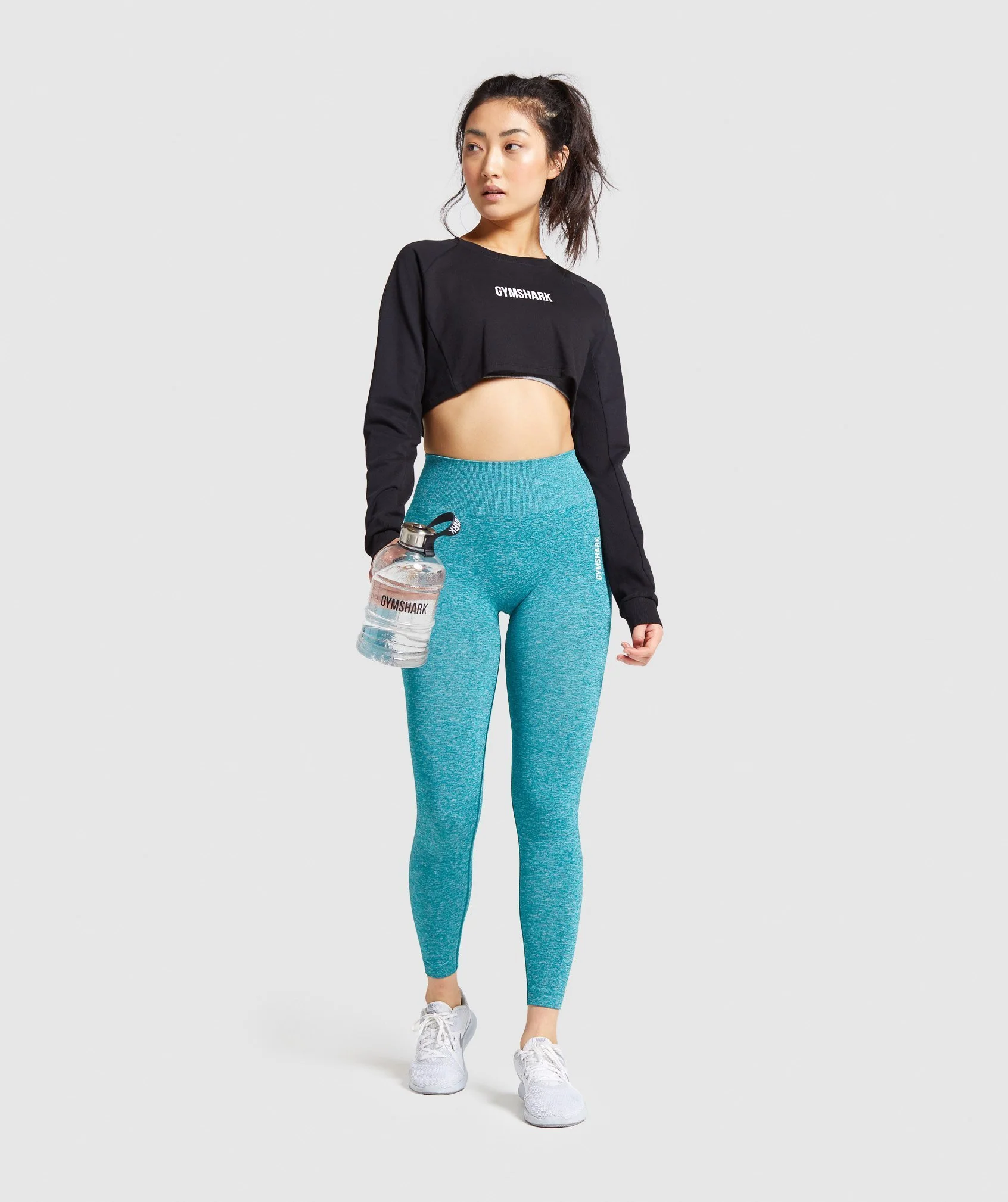 Gymshark Adapt Marl Seamless Leggings - Emerald Green