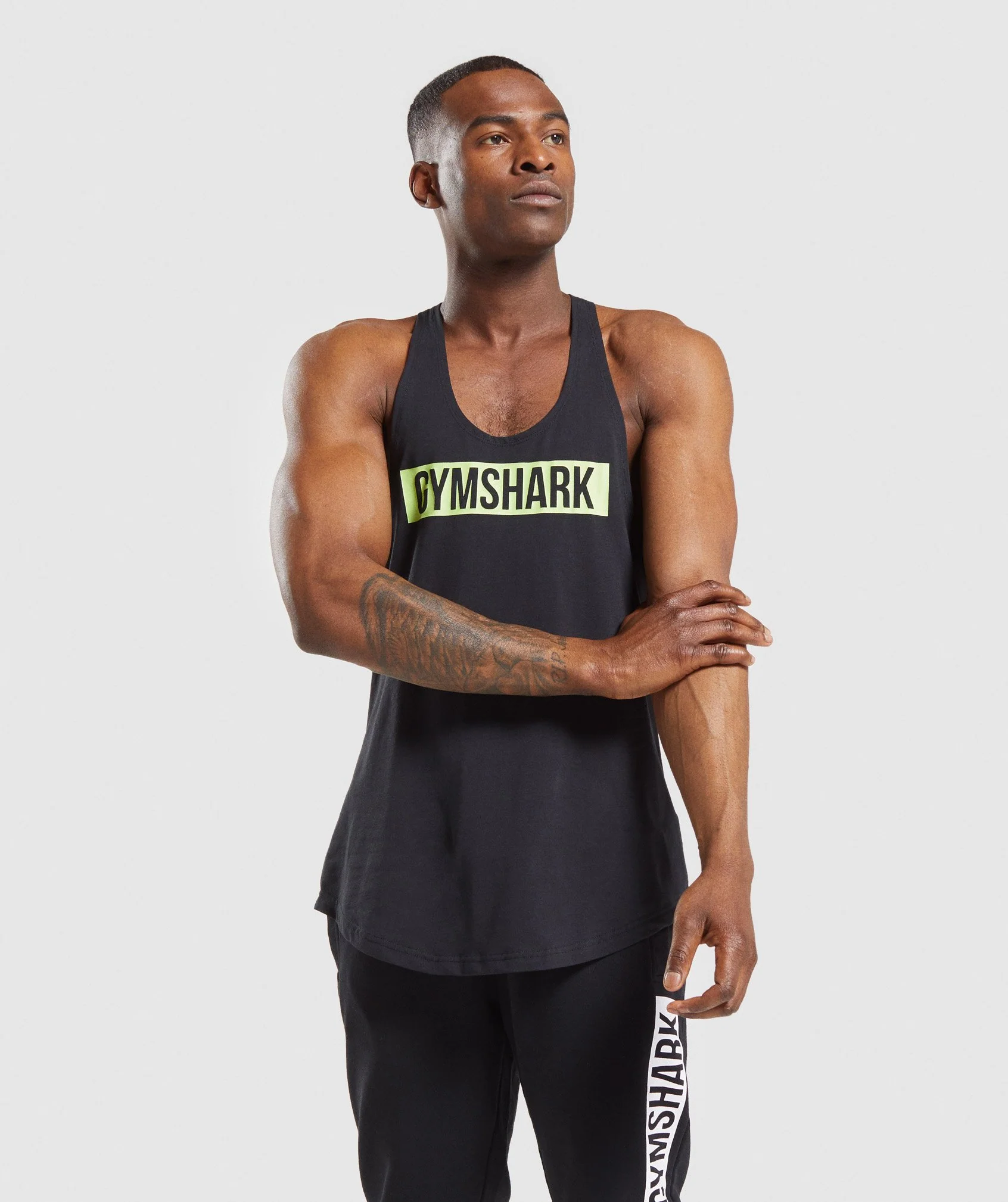 Gymshark Block Stringer - Black/Lime