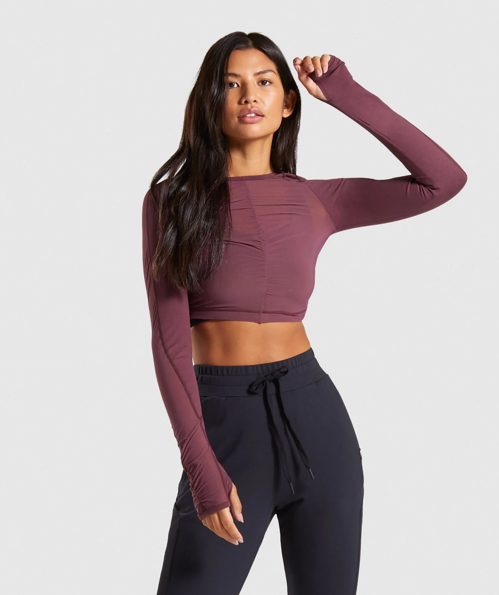 Gymshark Aura Crop Top - Berry Red