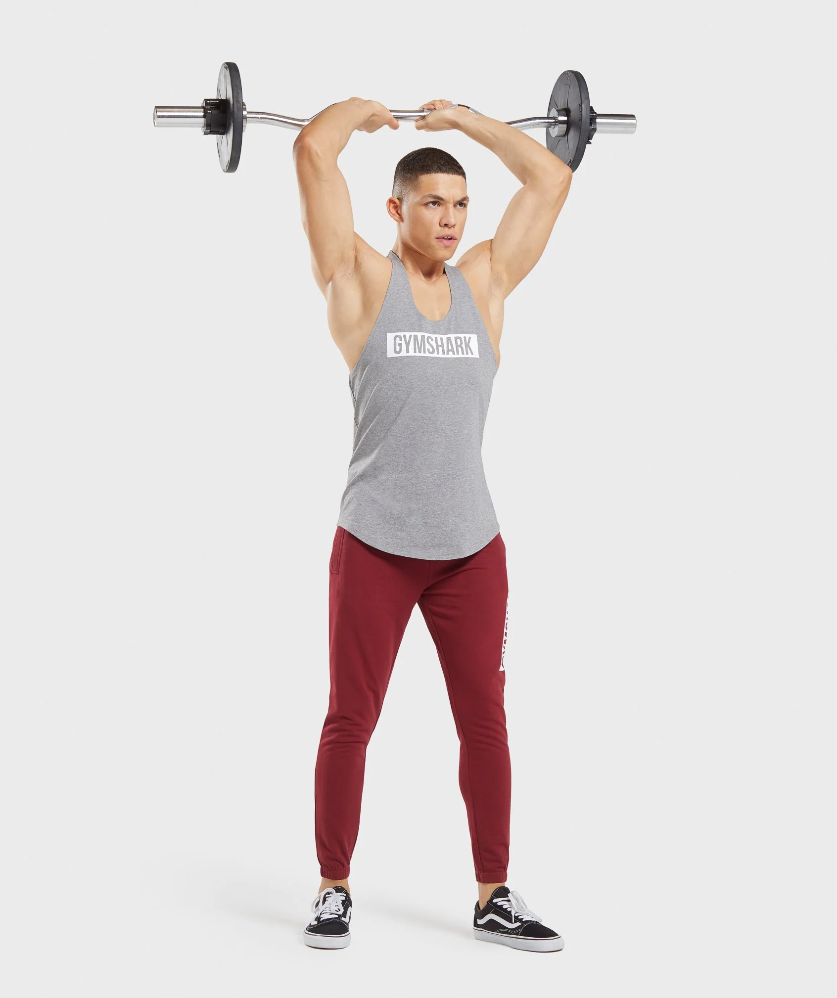 Gymshark Block Stringer - Grey Marl/White