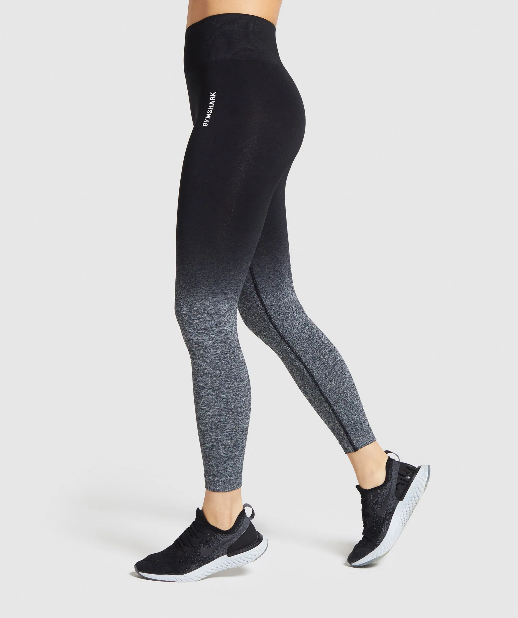 Gymshark Adapt Ombre Seamless Leggings - Black/Black Marl