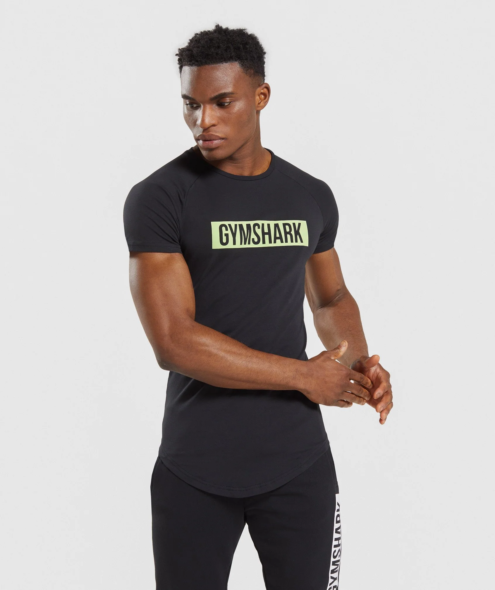 Gymshark Block T-Shirt - Black/Lime