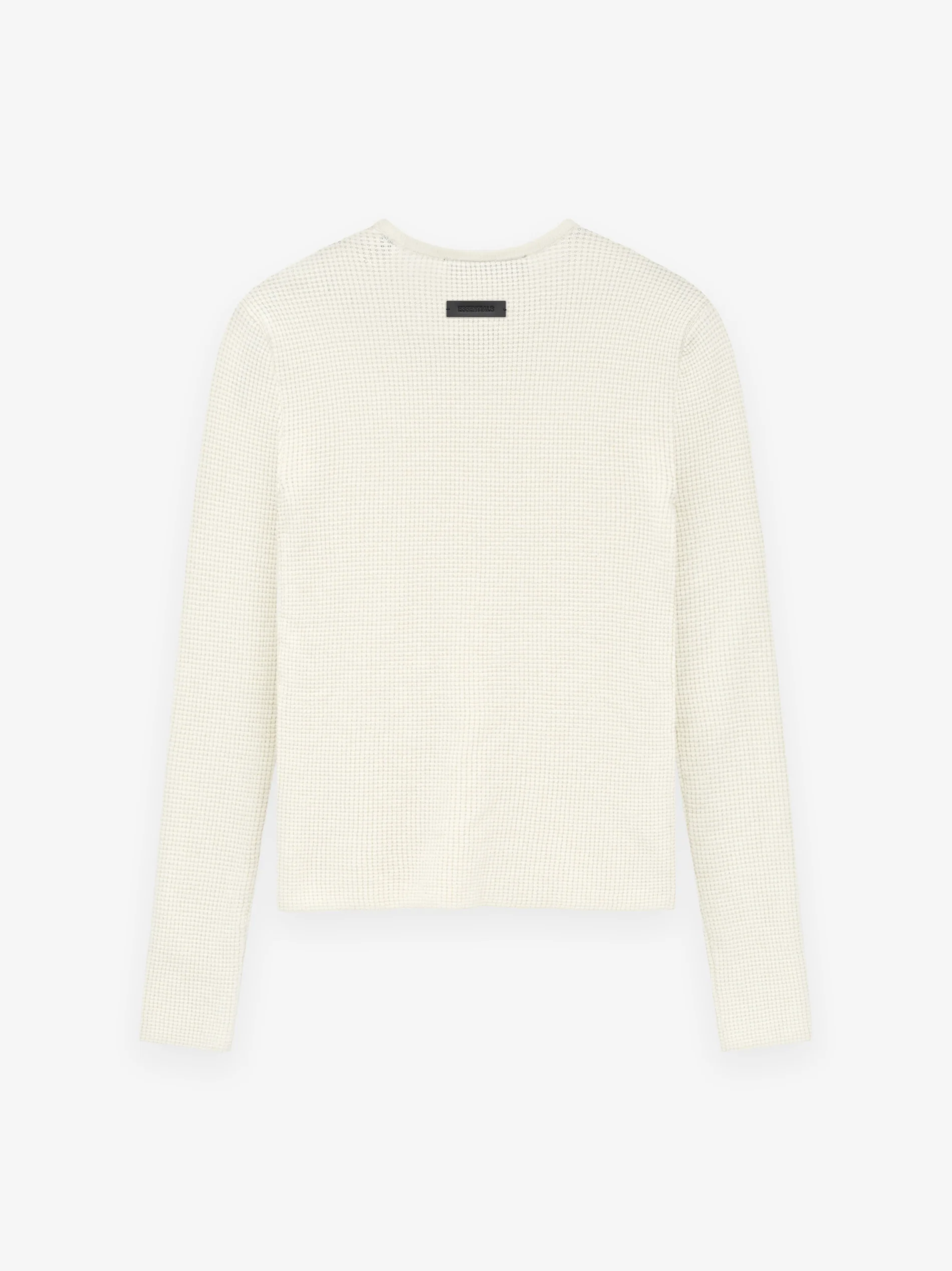 Womens Waffle Fitted Long Sleeve Sweater