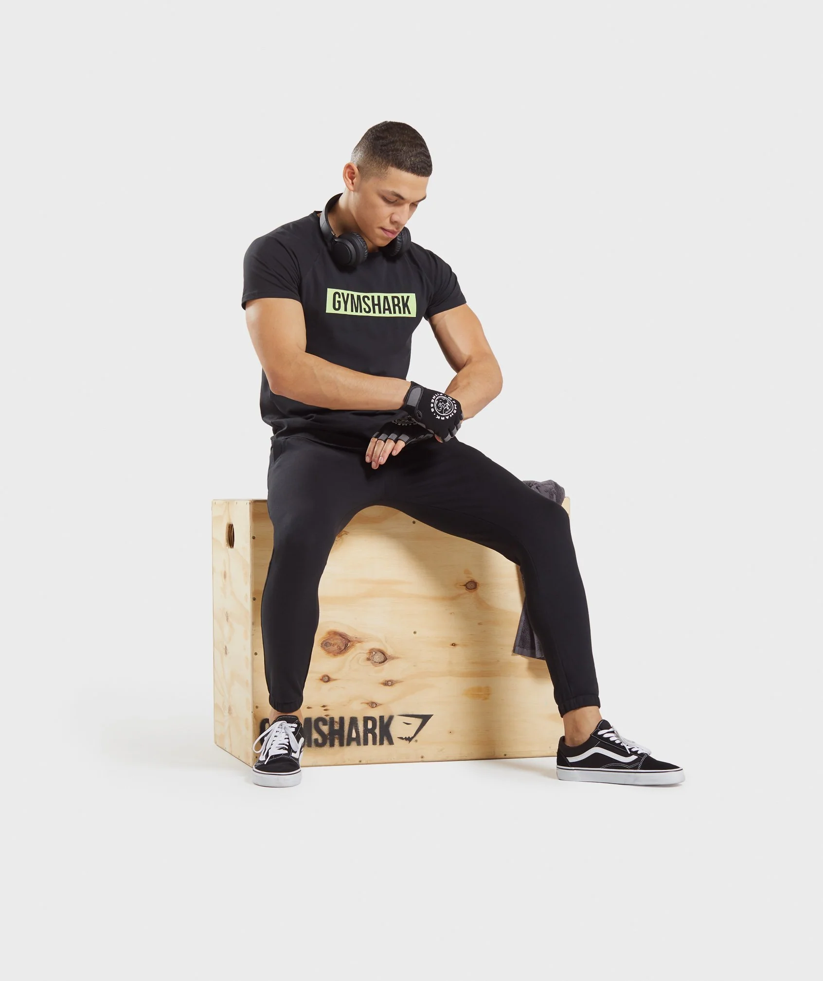 Gymshark Block T-Shirt - Black/Lime