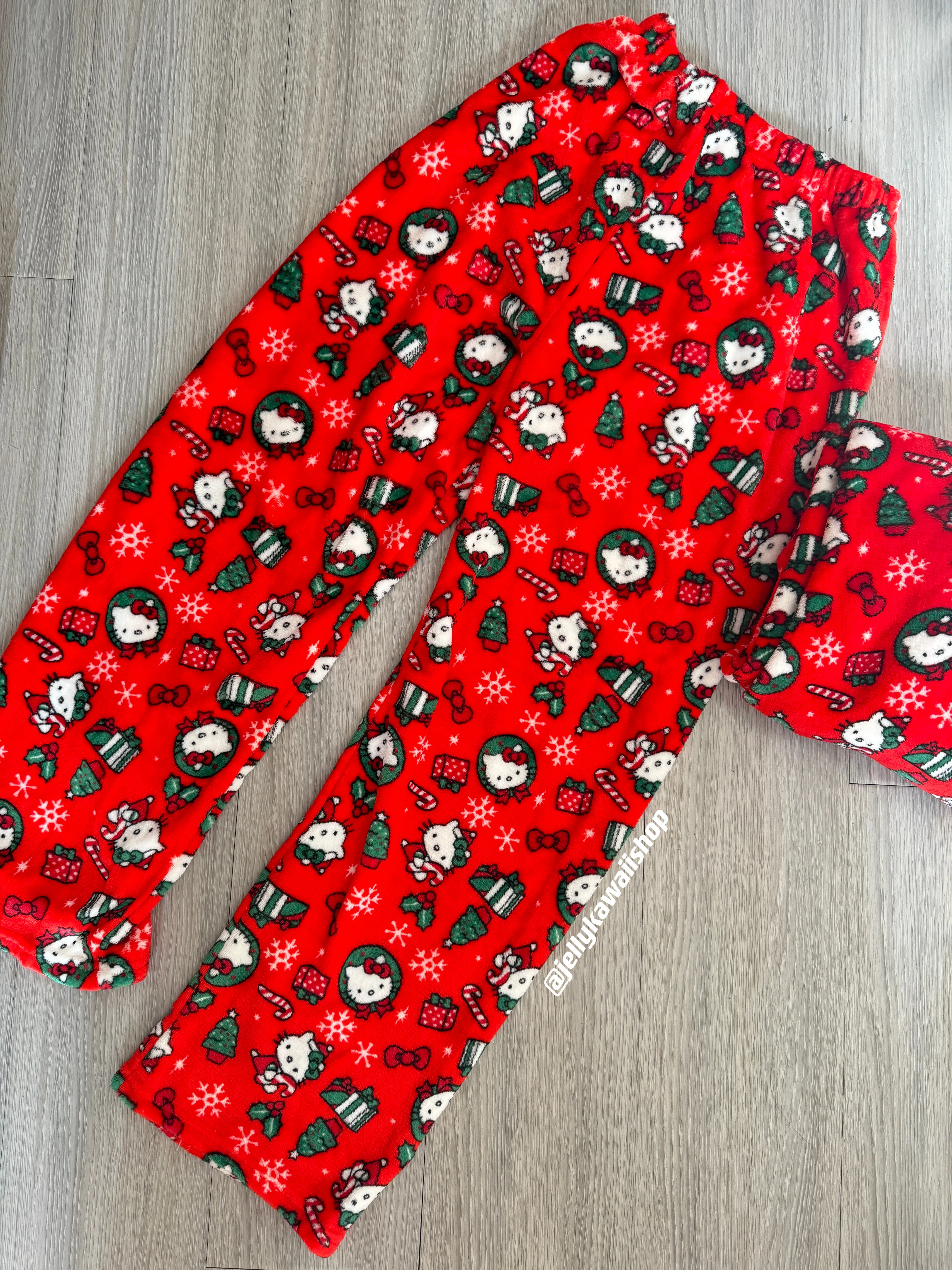 Hellokitty Christmas Pants Pajama Cute Soft Long Bottoms Women Pjs Pj Jammies Gift