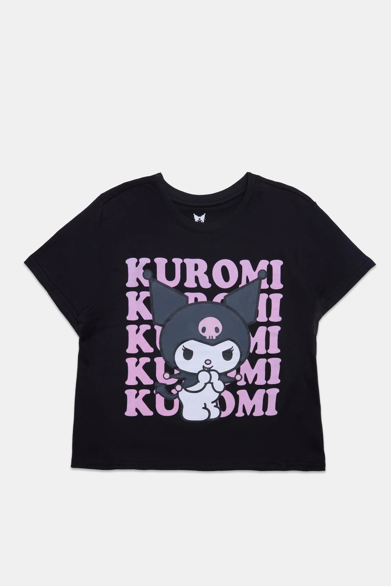 Kuromi Flocked Graphic Boxy Cropped Tee
