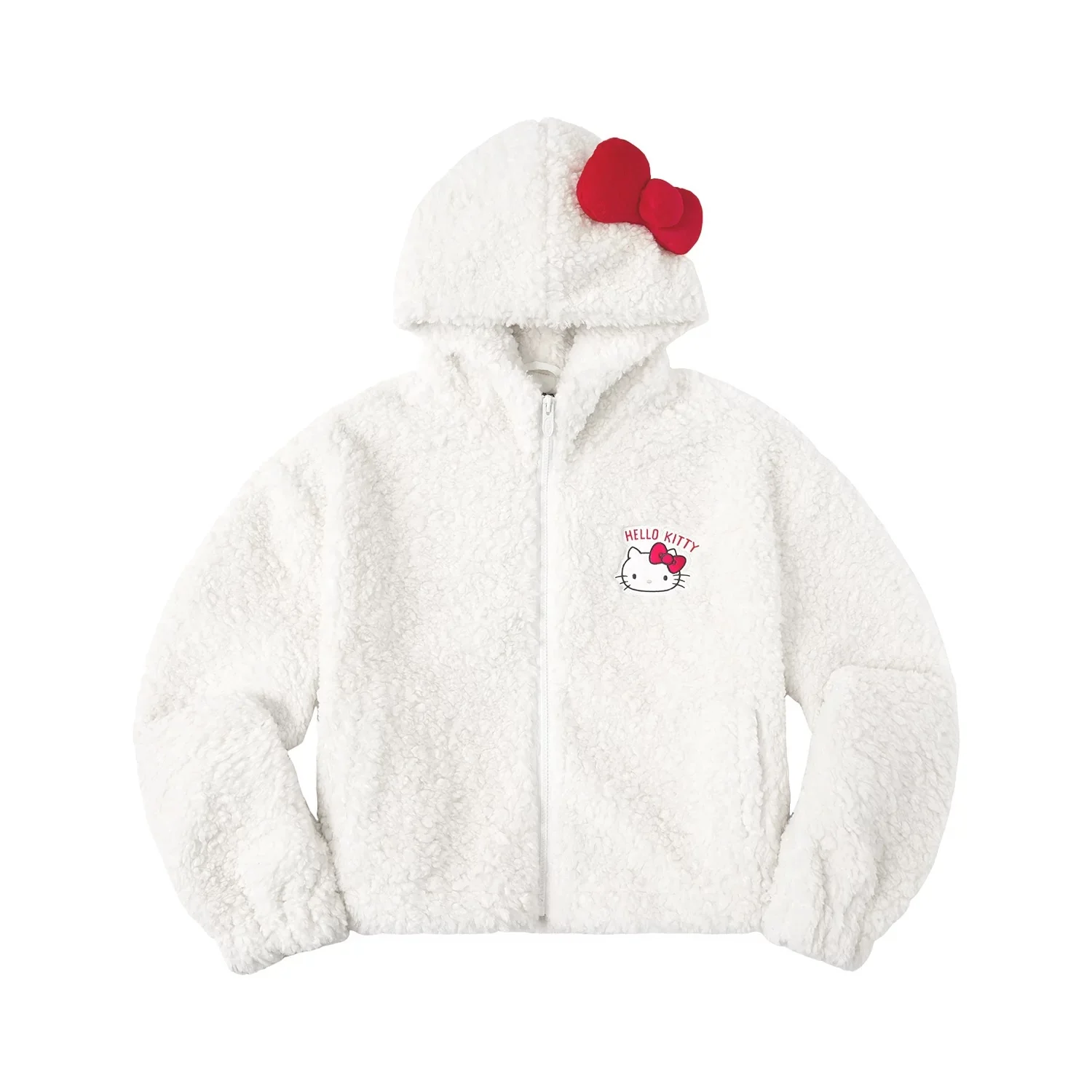 Hellokitty Winter Coats Fleece Faux Fur Shearling Trendy Jackets Warm Outerwear Clothing