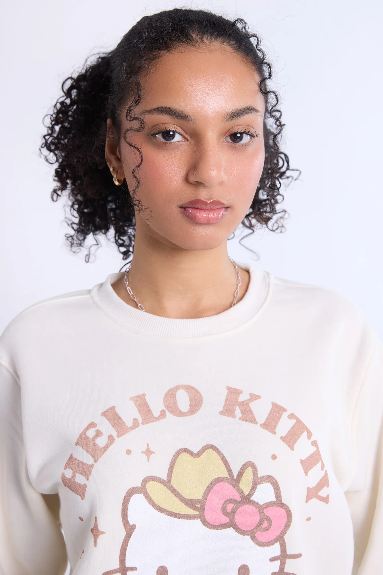 Hello Kitty Western Graphic Crew Neck Sweatshirt
