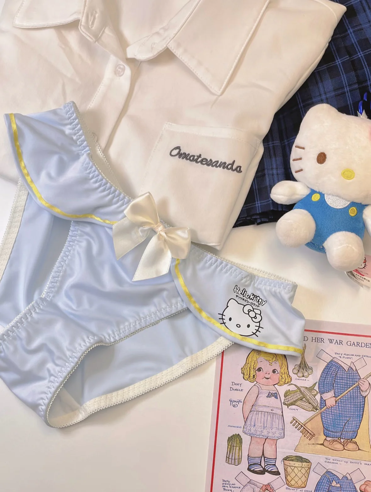 Hellokitty Underwire Cute Push Up Strappy Lingerie Set Panty Bra