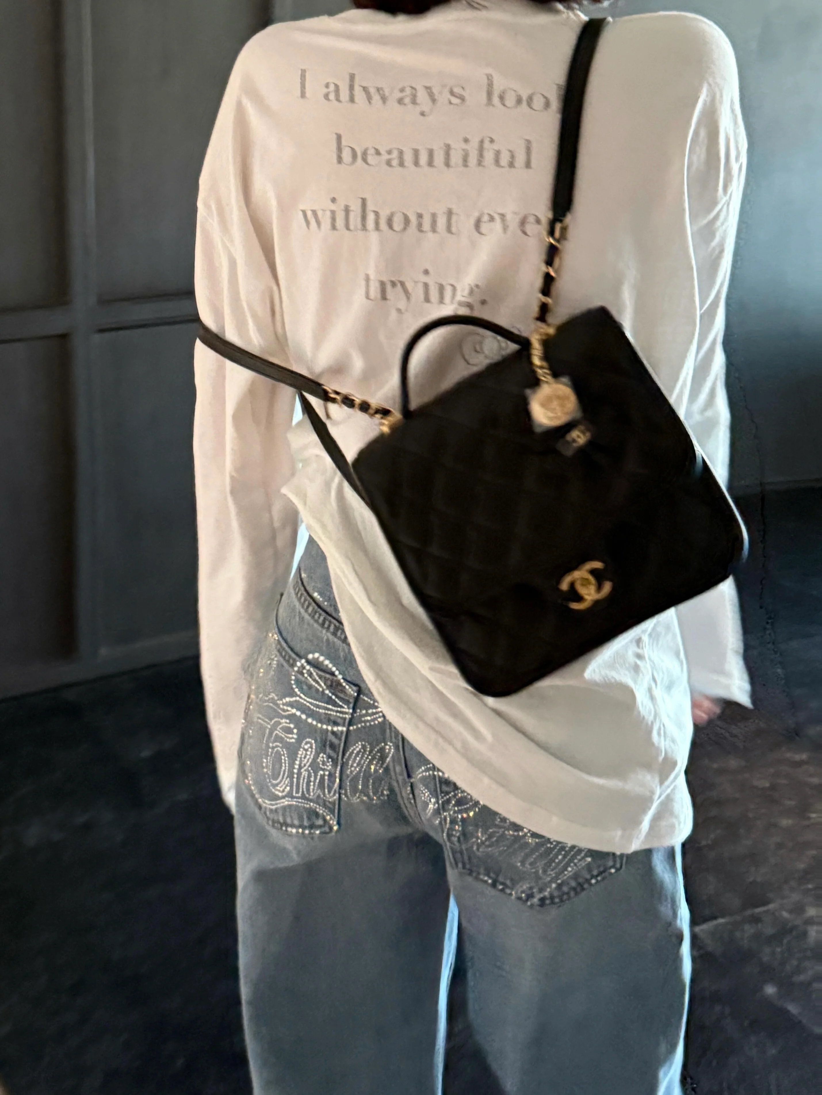 Hellokitty Handemade Rhinestone Jeans Denim Pants Sparkle Jeans Studded Bling Pants with Diamonds