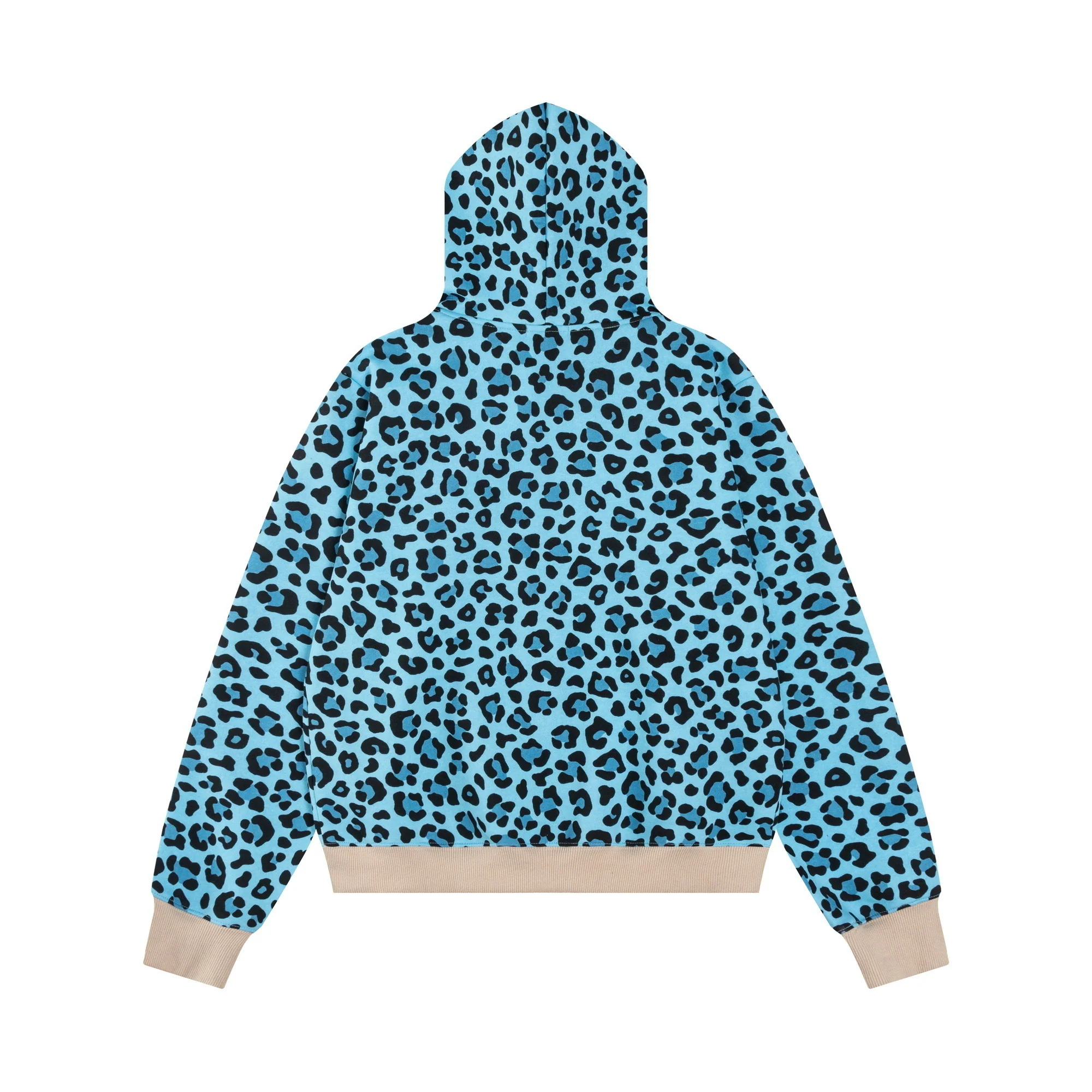 Hellokitty Leopard Print Hoodies Fall Jacket Sweatshirts Casual Drawstring Zip Up Y2K Hoodie with Pocket
