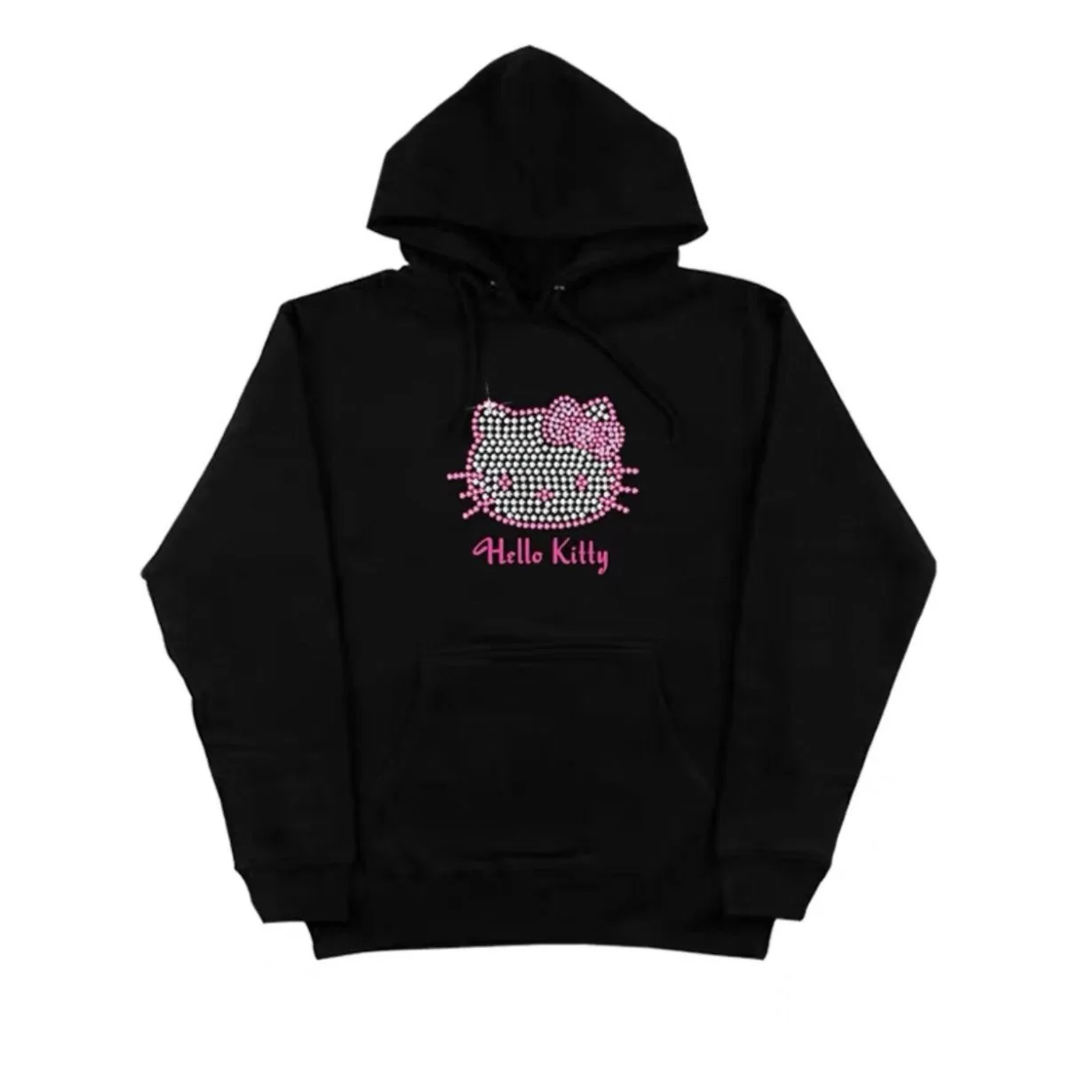 Hellokitty Rhinestone Hoodie Kawaii Pullover Cute Hooded Sweatshirt