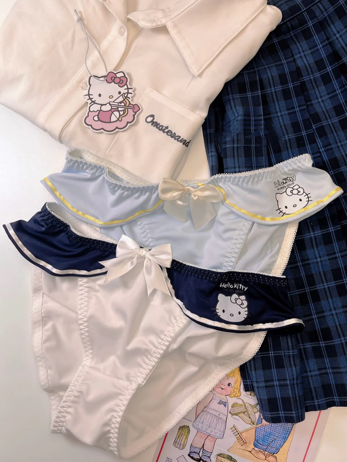 Hellokitty Underwire Cute Push Up Strappy Lingerie Set Panty Bra