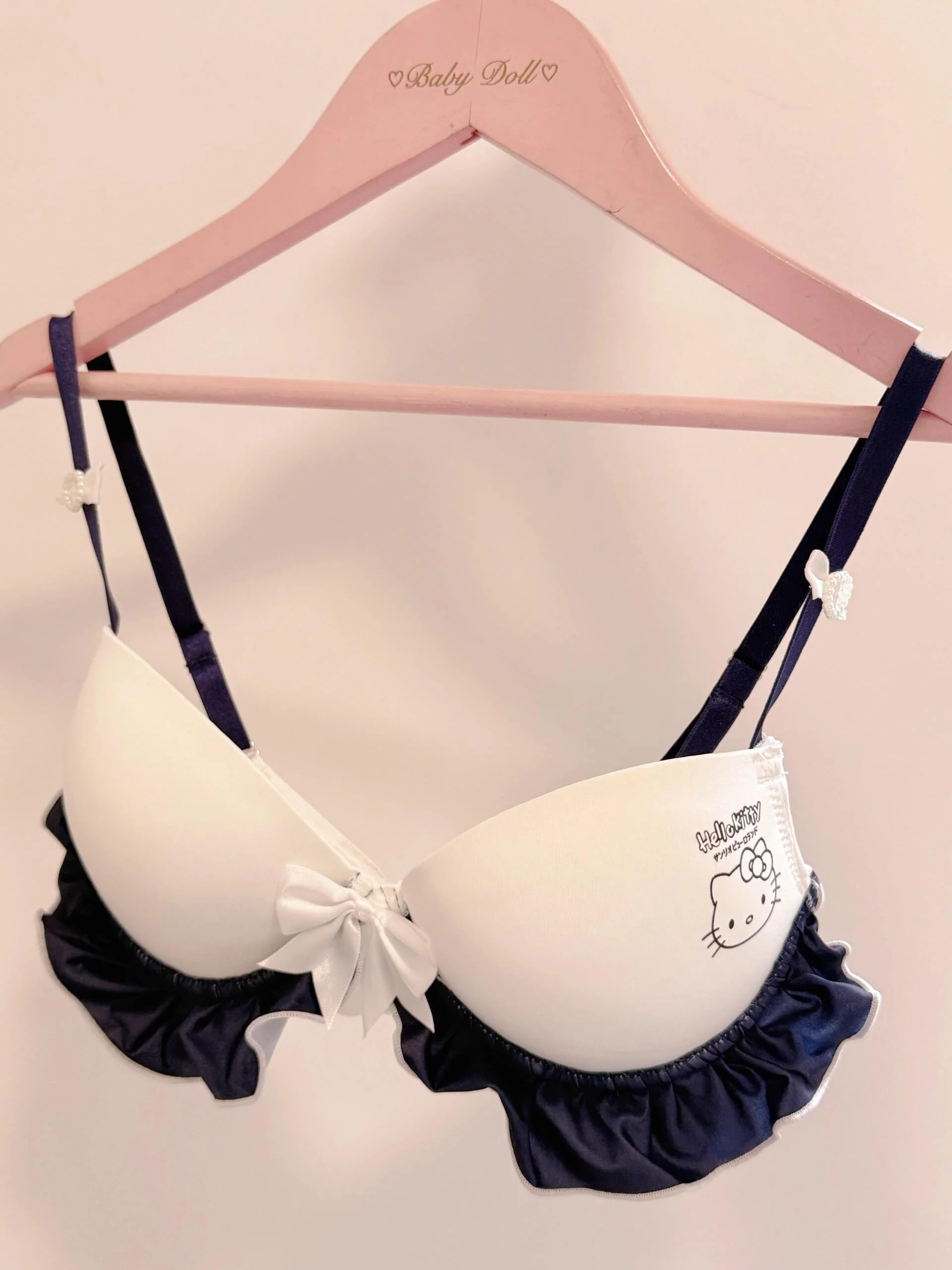 Hellokitty Underwire Cute Push Up Strappy Lingerie Set Panty Bra