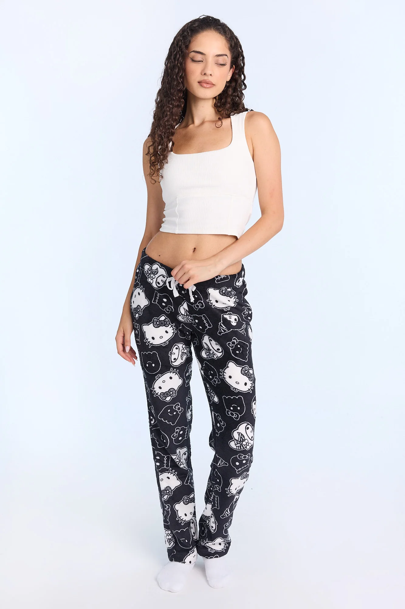 Hello Kitty Kuromi Halloween Plush Pajama Pants