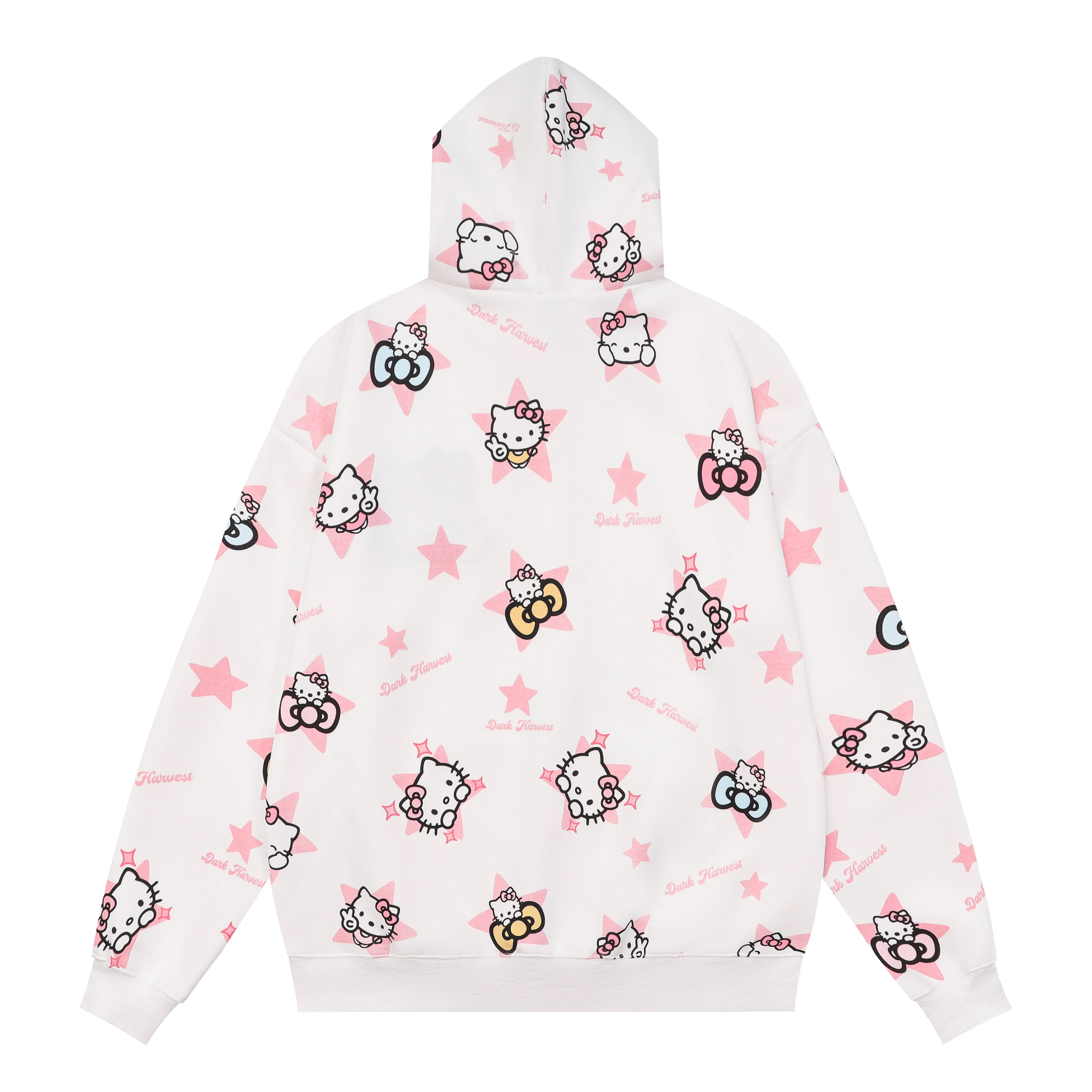 Hellokitty Hoodies Jacket Oversized Sweatshirts Casual Zip Up Y2K Hoodie with Pocket