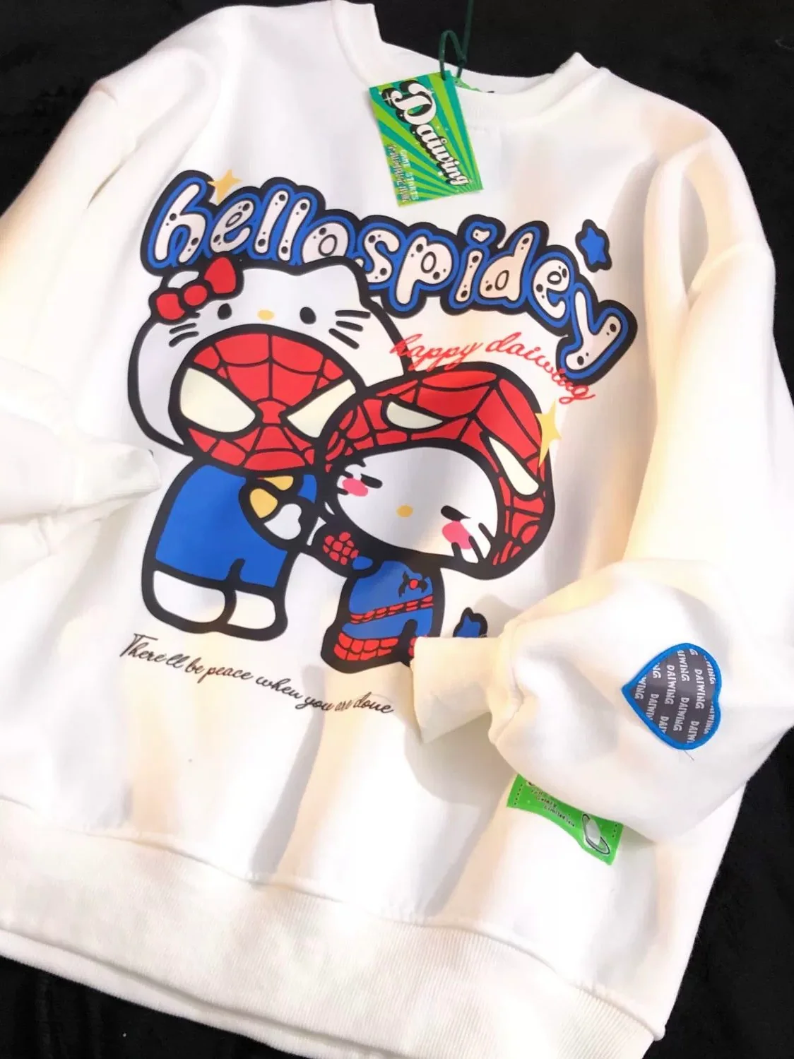 KT x Spiderman Sweatshirts Hoodies Crewneck Oversized Pullover Sweaters Casual Comfy Fall Fashion Outfits Clothes Valentine's Day Gift