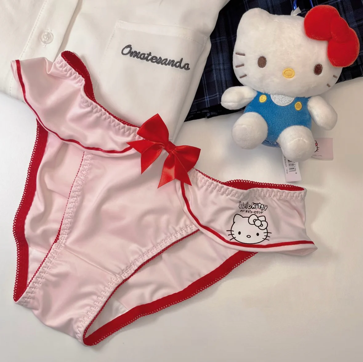 Hellokitty Underwire Cute Push Up Strappy Lingerie Set Panty Bra